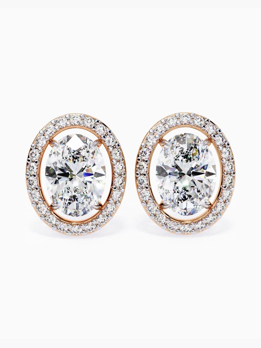 VALANOVA BIS Hallmark 18KT Rose Gold Diamond Studded Earrings- 3.5 gm-picture-40