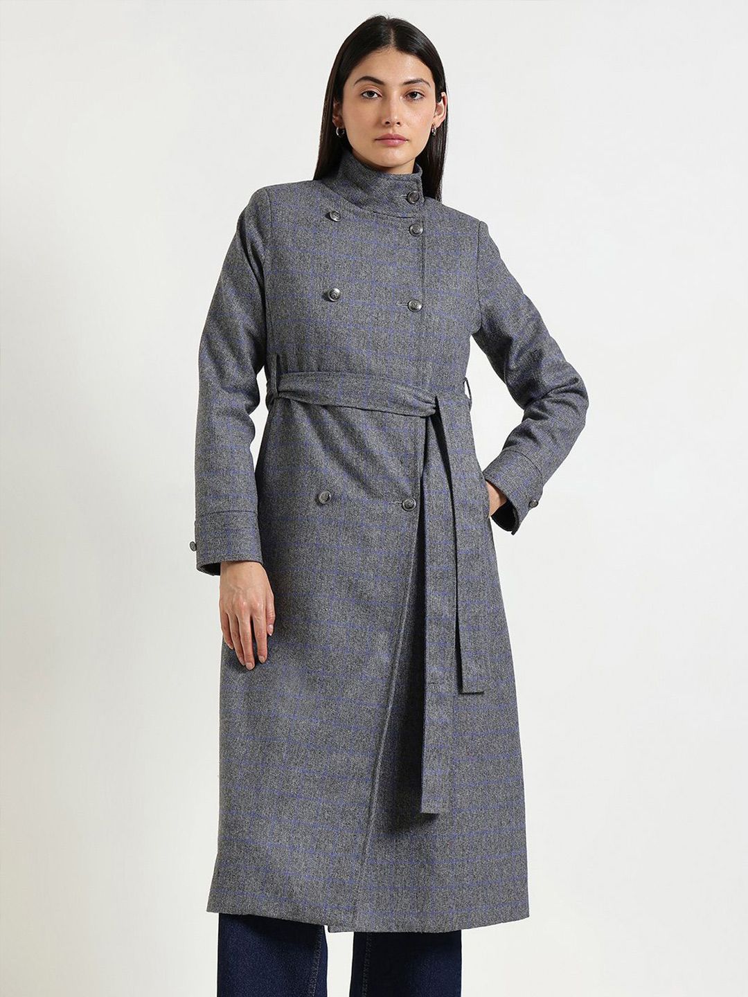 fable street FableStreet Women Checked Longline Tailored Jacket-picture-27