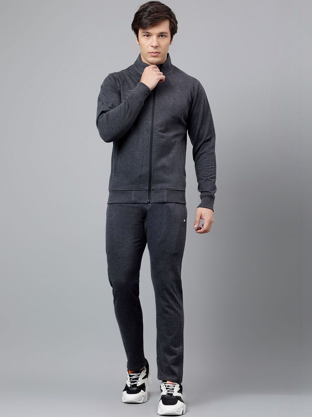 FCK GOLD Mock Collar Long Sleeved Tracksuits-image-17