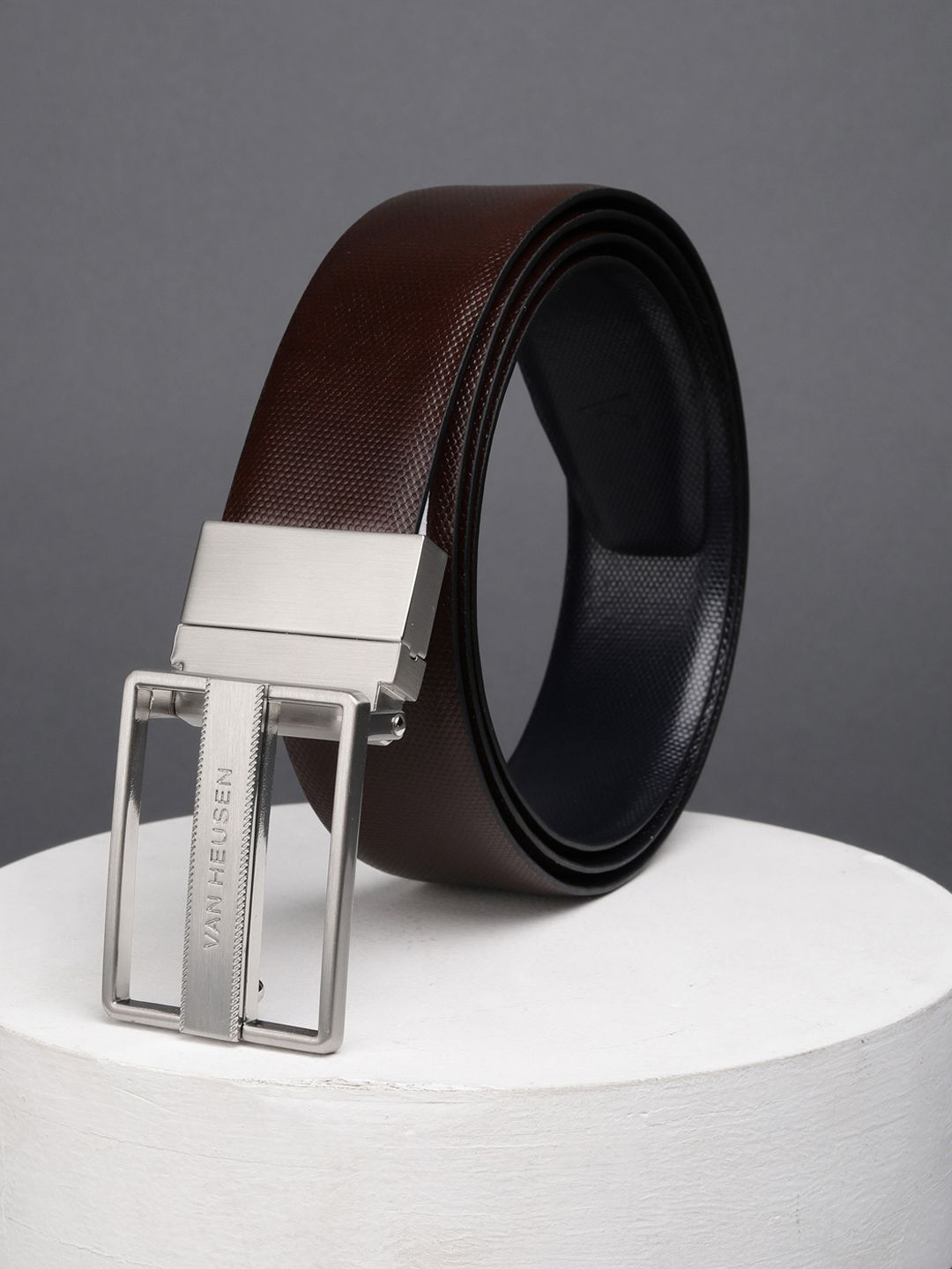 Van Heusen Men Textured Leather Belt-picture-45