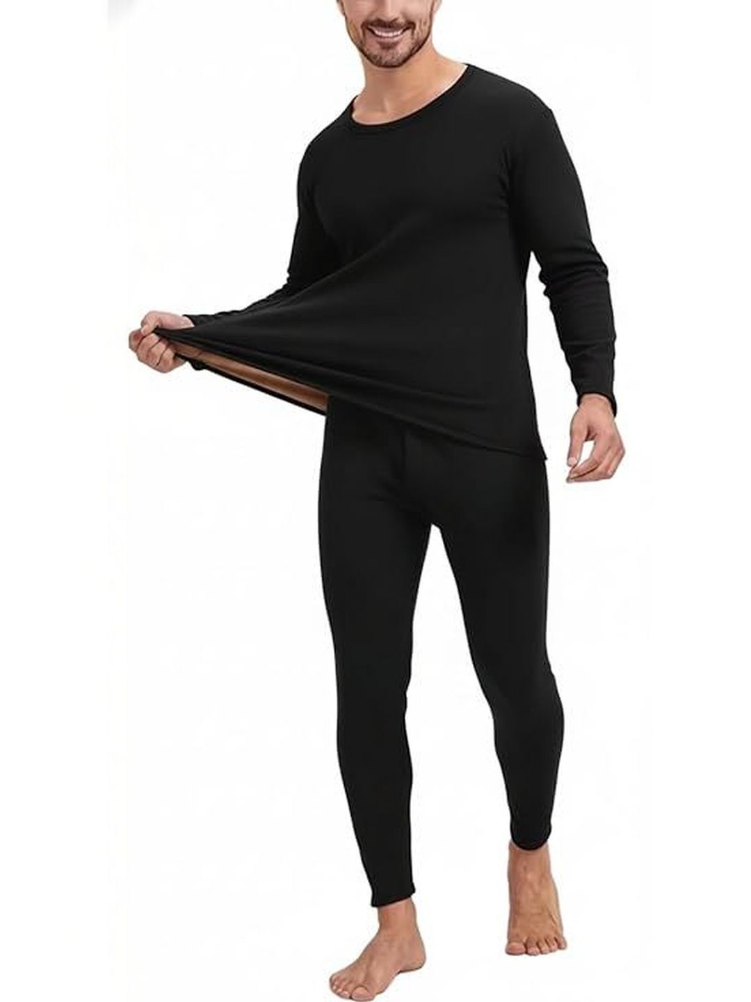 Eleg & Stilance Men Round Neck & Long Sleeves Thermal Set-picture-10