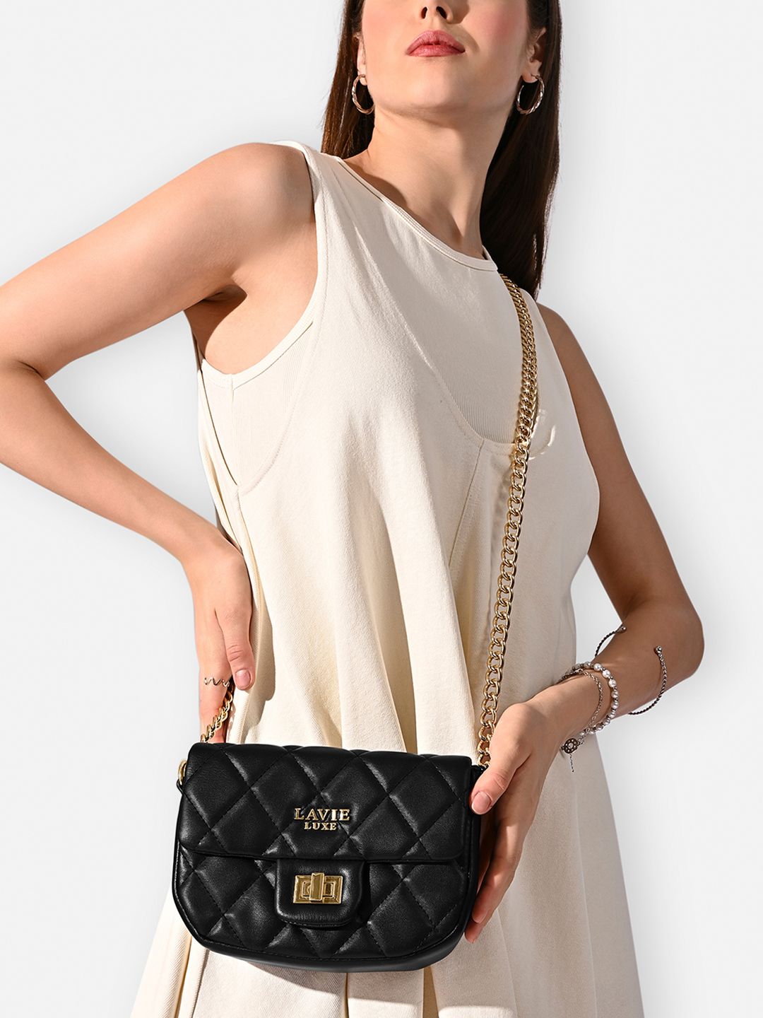 LAVIE LUXE Chan25 Women Textured Crossbody Quilted Sling Bag-picture-22