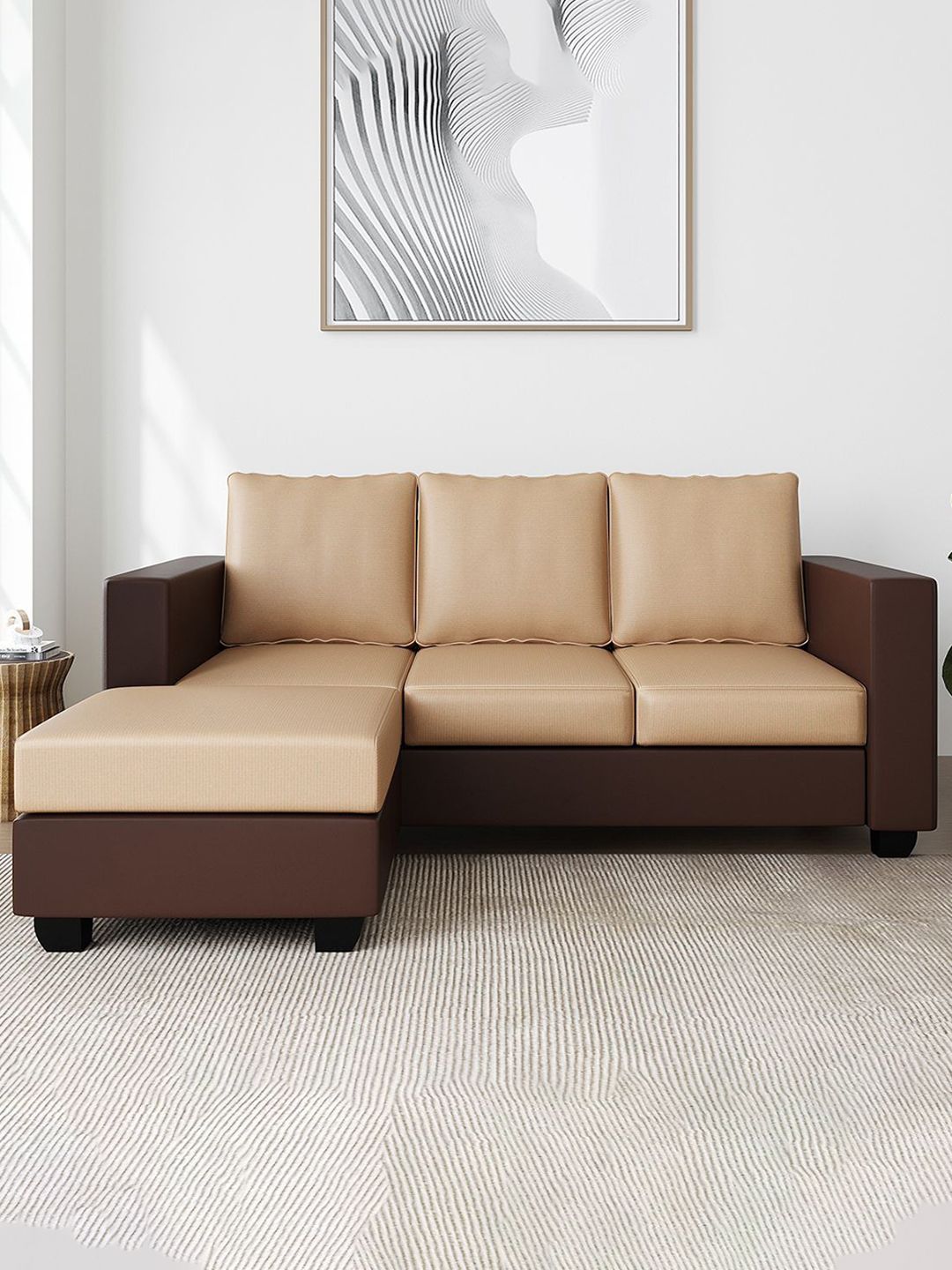 Westido Brown Wooden 4 Seater Sofa-image-18