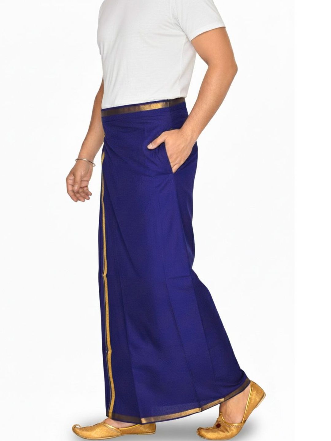 TUNI MANI Men Cotton Velcro Pocket Dhoti-picture-23