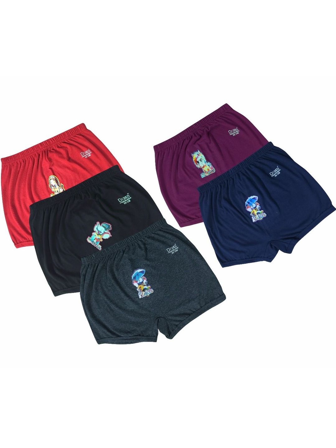 DRAKO Infants Boys Pack of 5 Cotton Mid-Rise Basic Briefs-picture-46