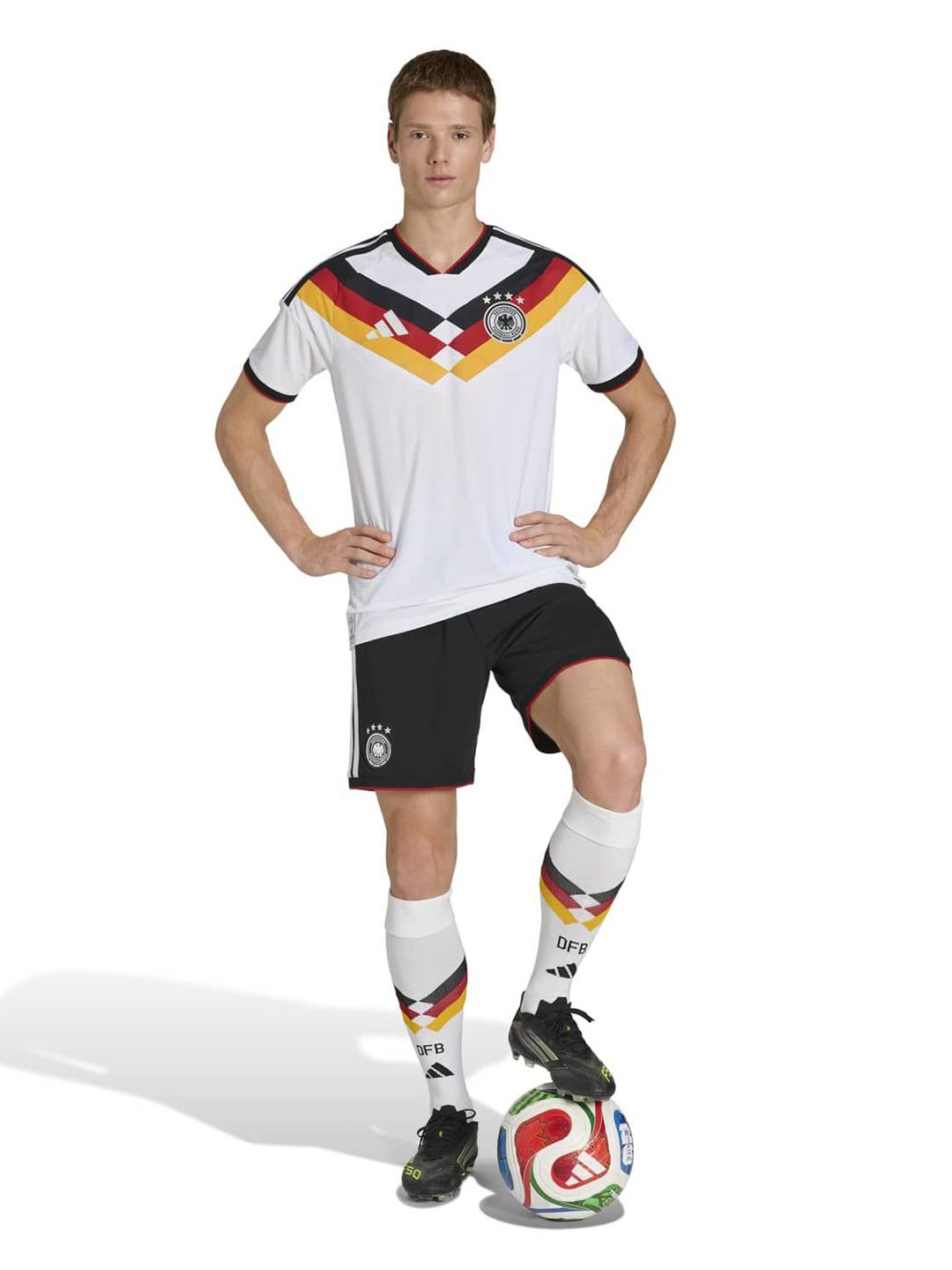 ADIDAS Germany 26 Home Authentic Printed Slim Fit Jersey-image-6
