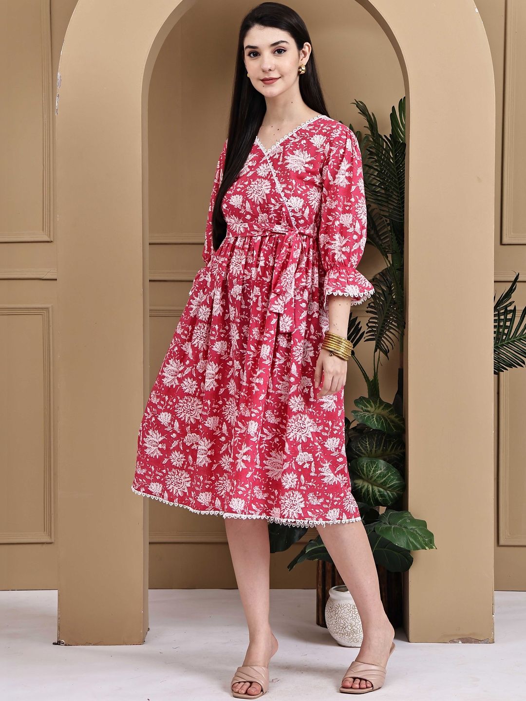 Merira Ethnic Motifs Print A-Line Dress-picture-21