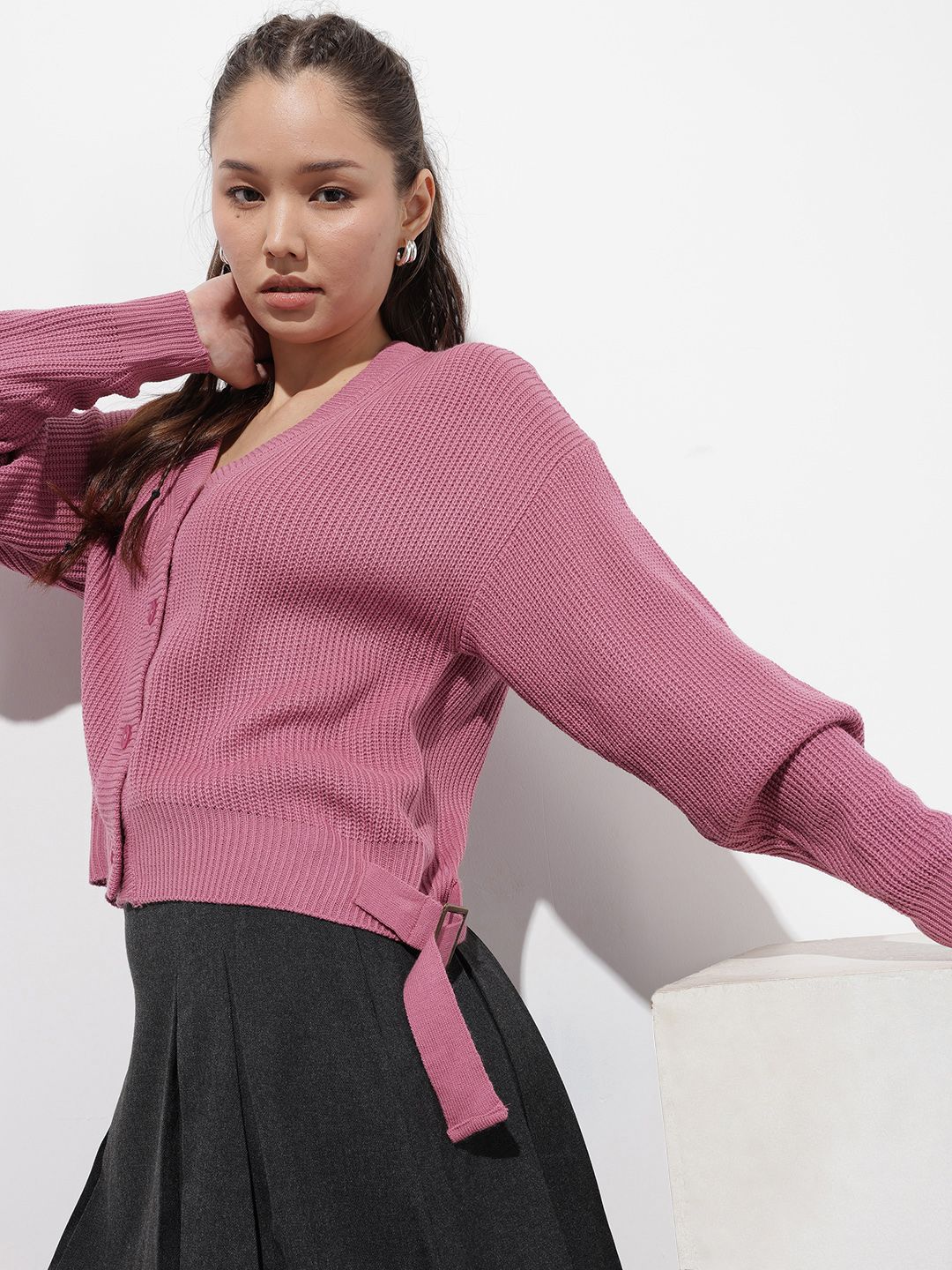 The Roadster Life Co. Ribbed V-Neck Cardigan-picture-54