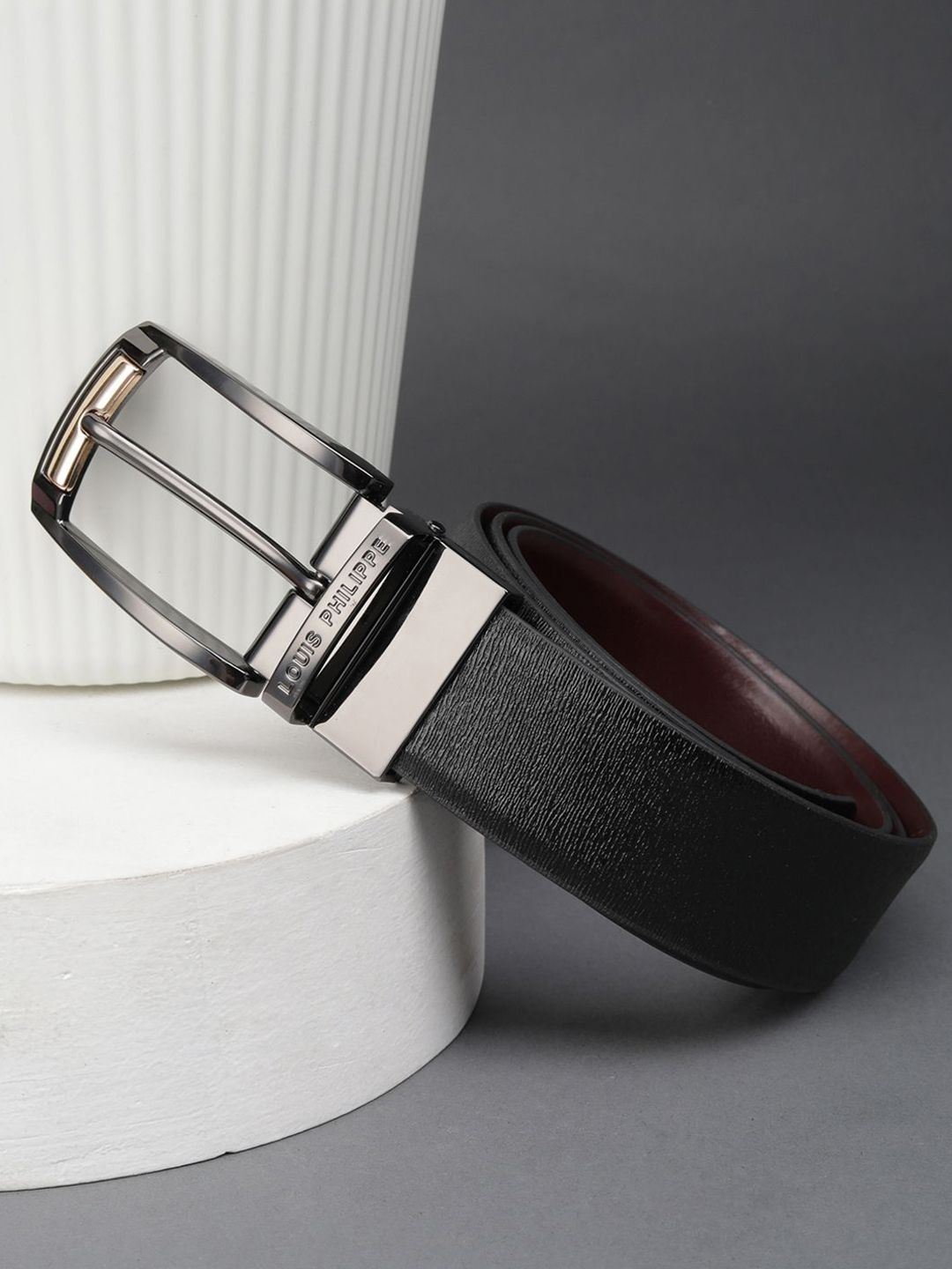 Louis Philippe Men Textured Leather Formal Belt-picture-39