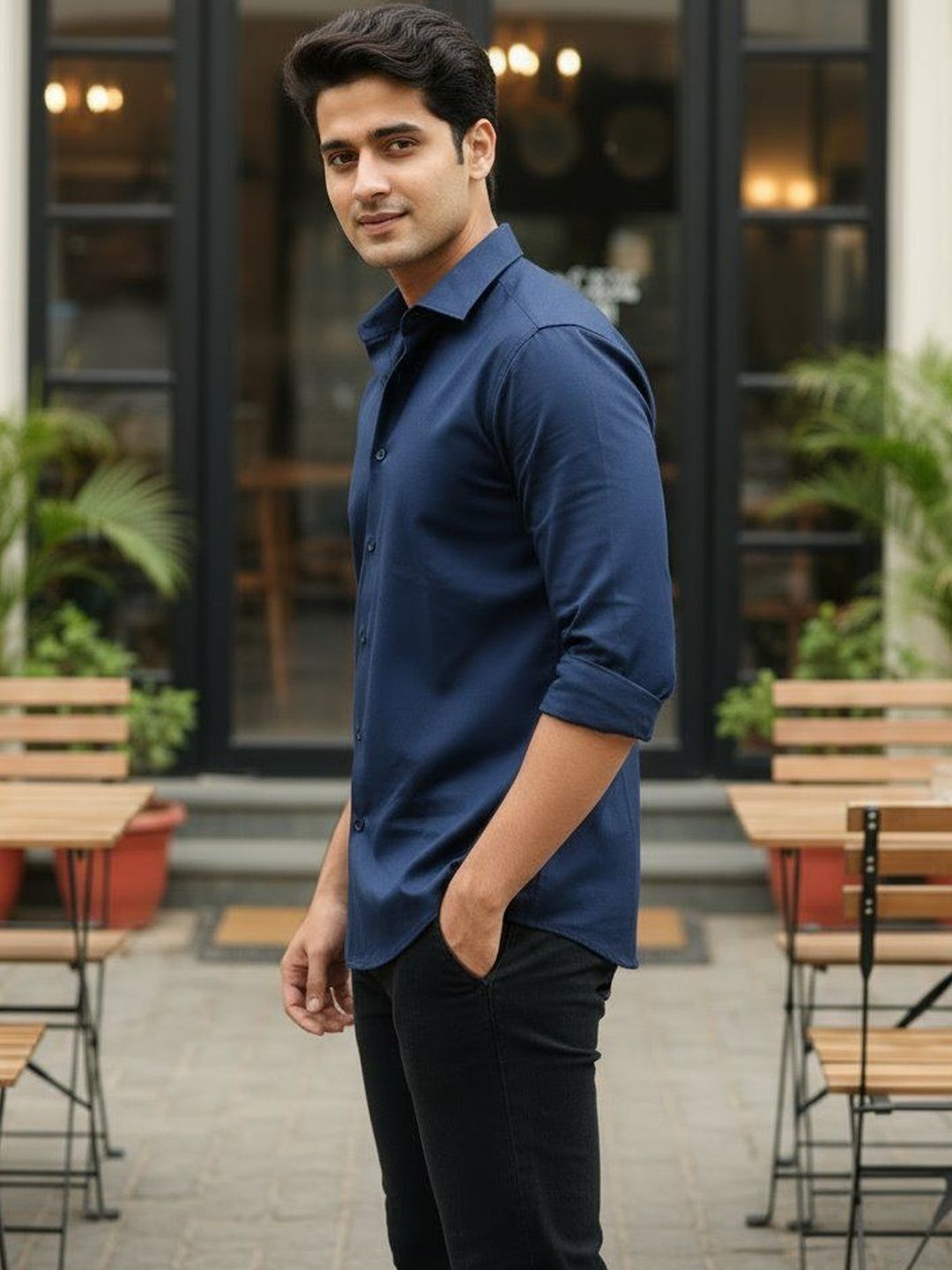 The Roadster Lifestyle Co Cotton Spread Collar Formal Shirt-picture-49