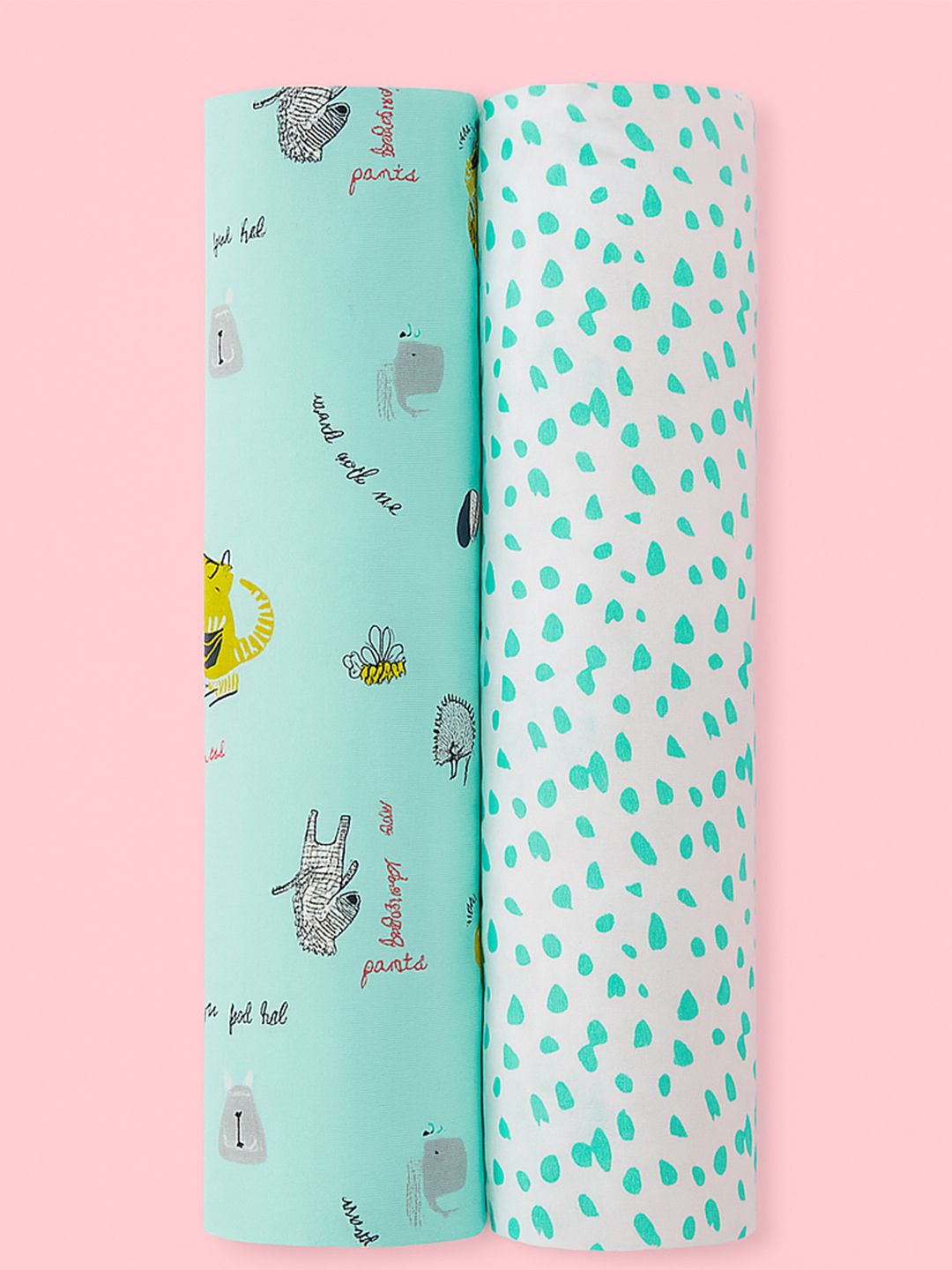 Portico Pack of 2 Infants Little Peaches Pure Cotton Muslin Swaddle-image-27