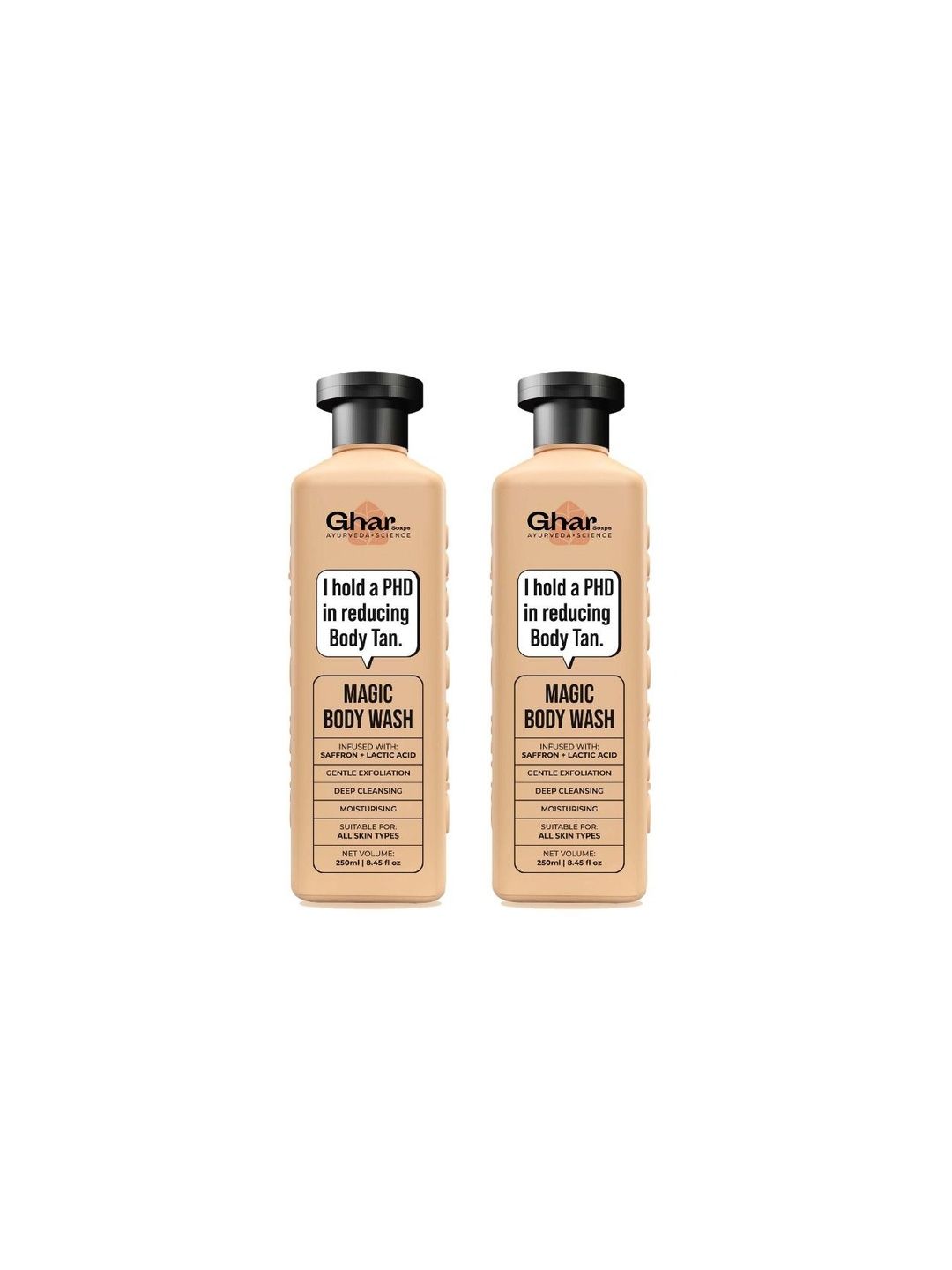 GHAR SOAPS Set Of 2 Saffron Lactic Acid & Niacinamide Body Wash - 250 ml Each-picture-20