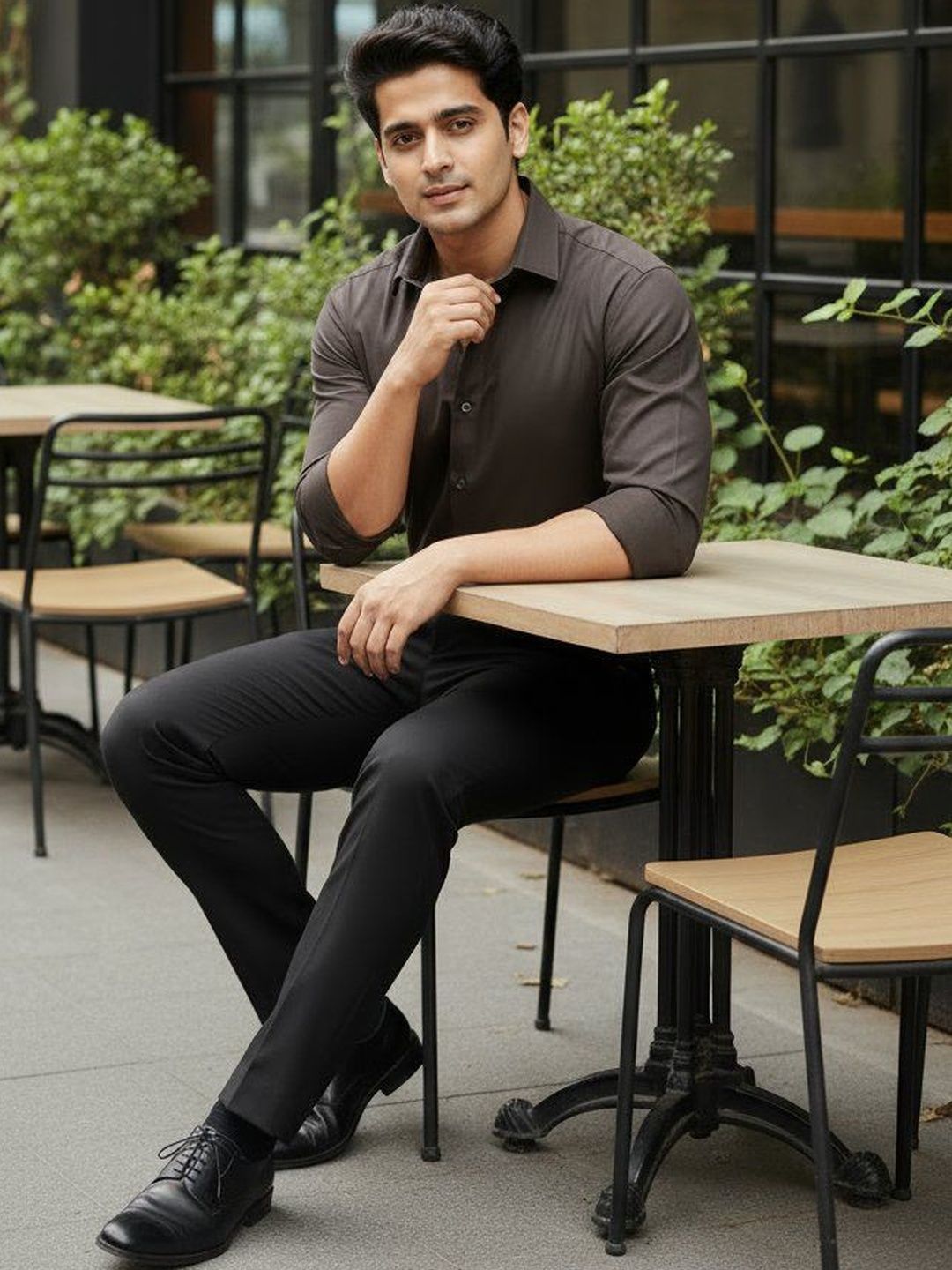 The Roadster Lifestyle Co Cotton Spread Collar Shirts-image-0
