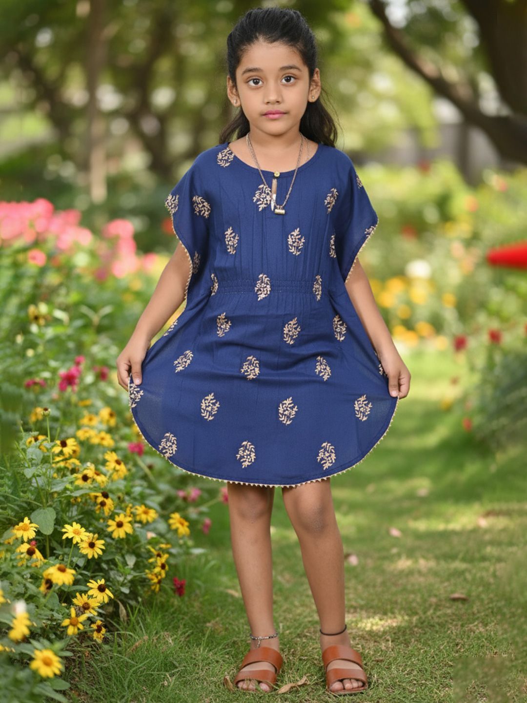 BAESD Floral Print Keyhole Neck Ethnic Top-picture-14