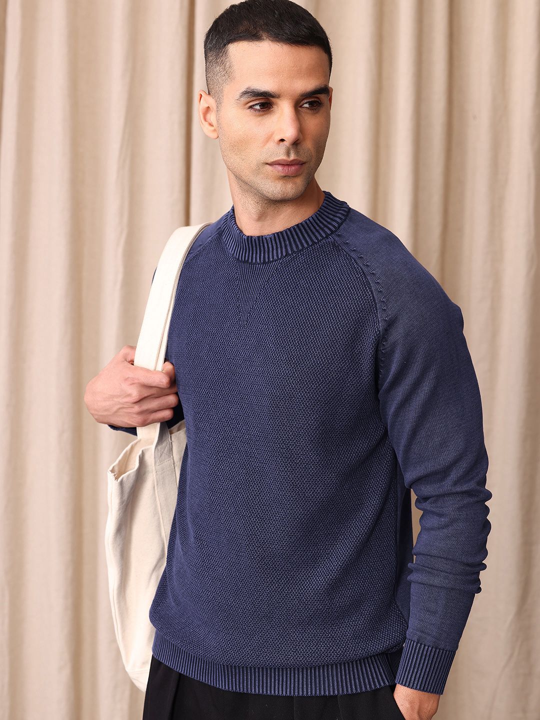 Mr Bowerbird Self Design Raglan Sleeves Pure Cotton Pullover-picture-11