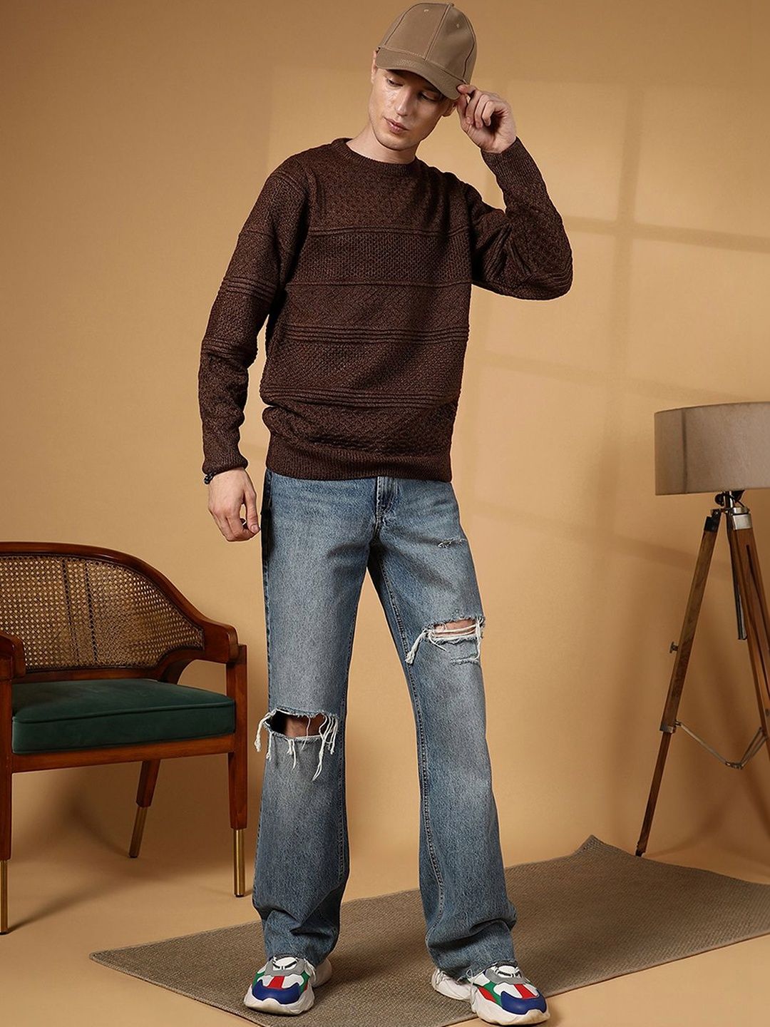 cahoot Campus Sutra Men Cable Knit Pullover-picture-12