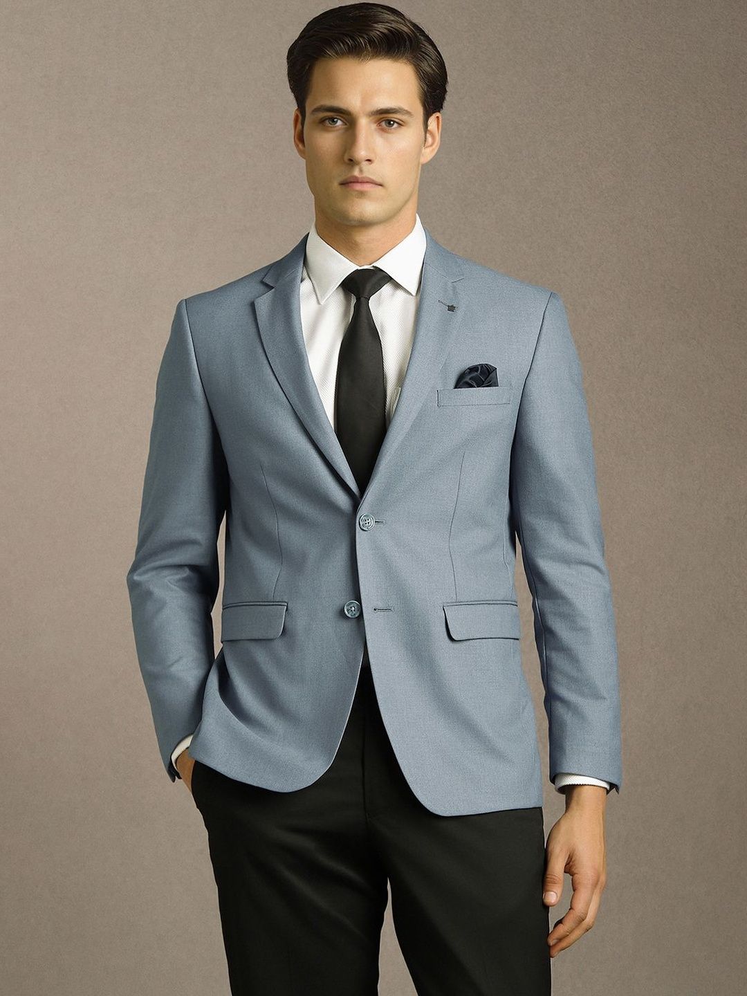 Louis Philippe Textured Slim Fit Single-Breasted Blazer-picture-57