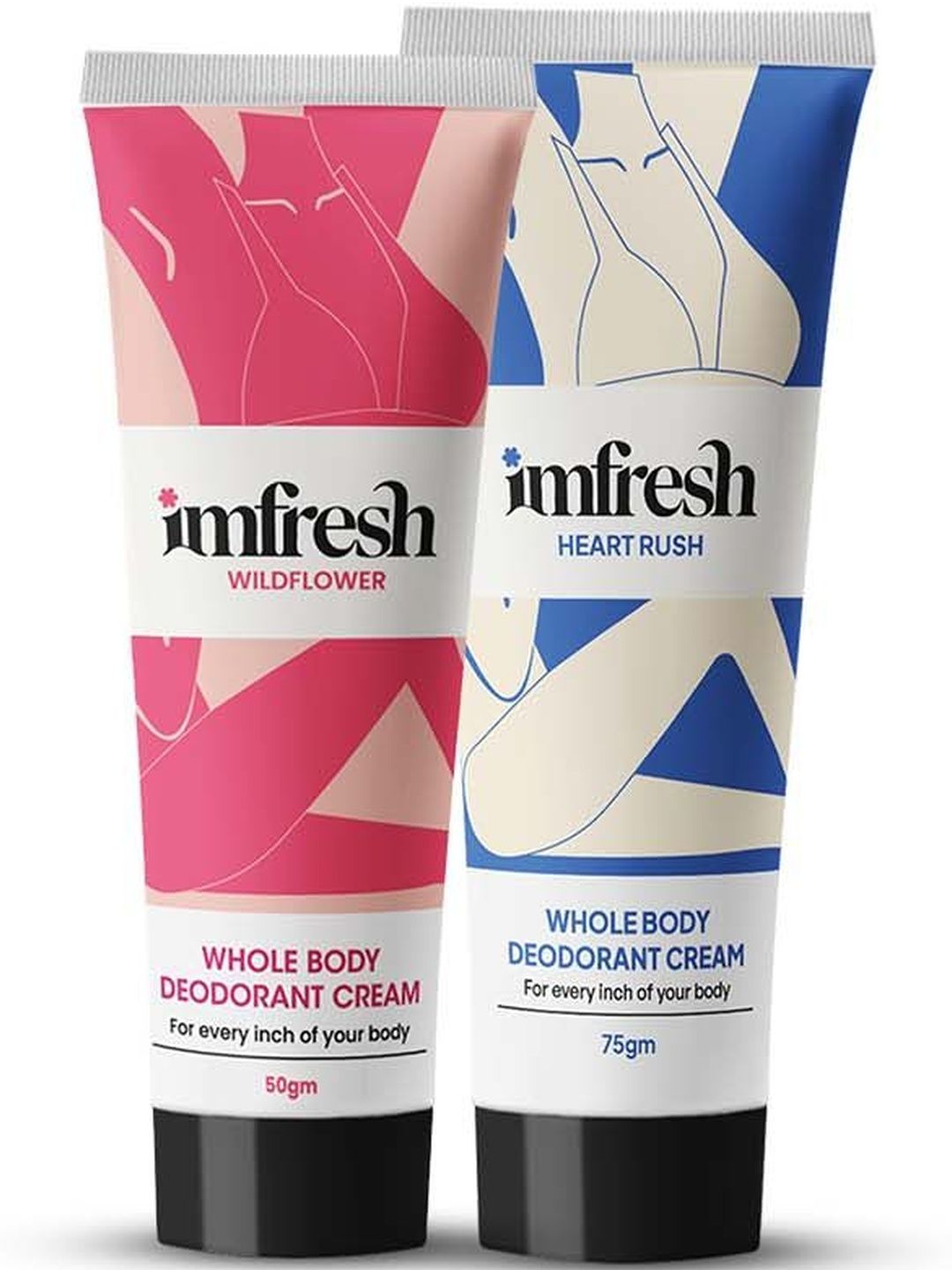 imfresh Set Of 2 Heart Rush & Wild Flower Whole Body Deodorant Cream - 50 g & 75 g-image-45