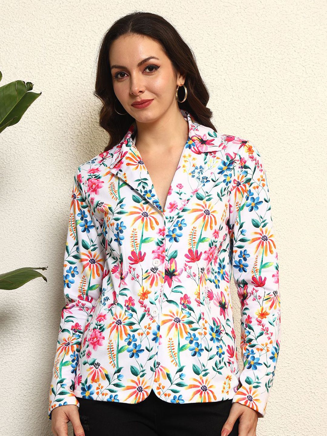 TANDUL Printed Notched Lapel Blazer-picture-24