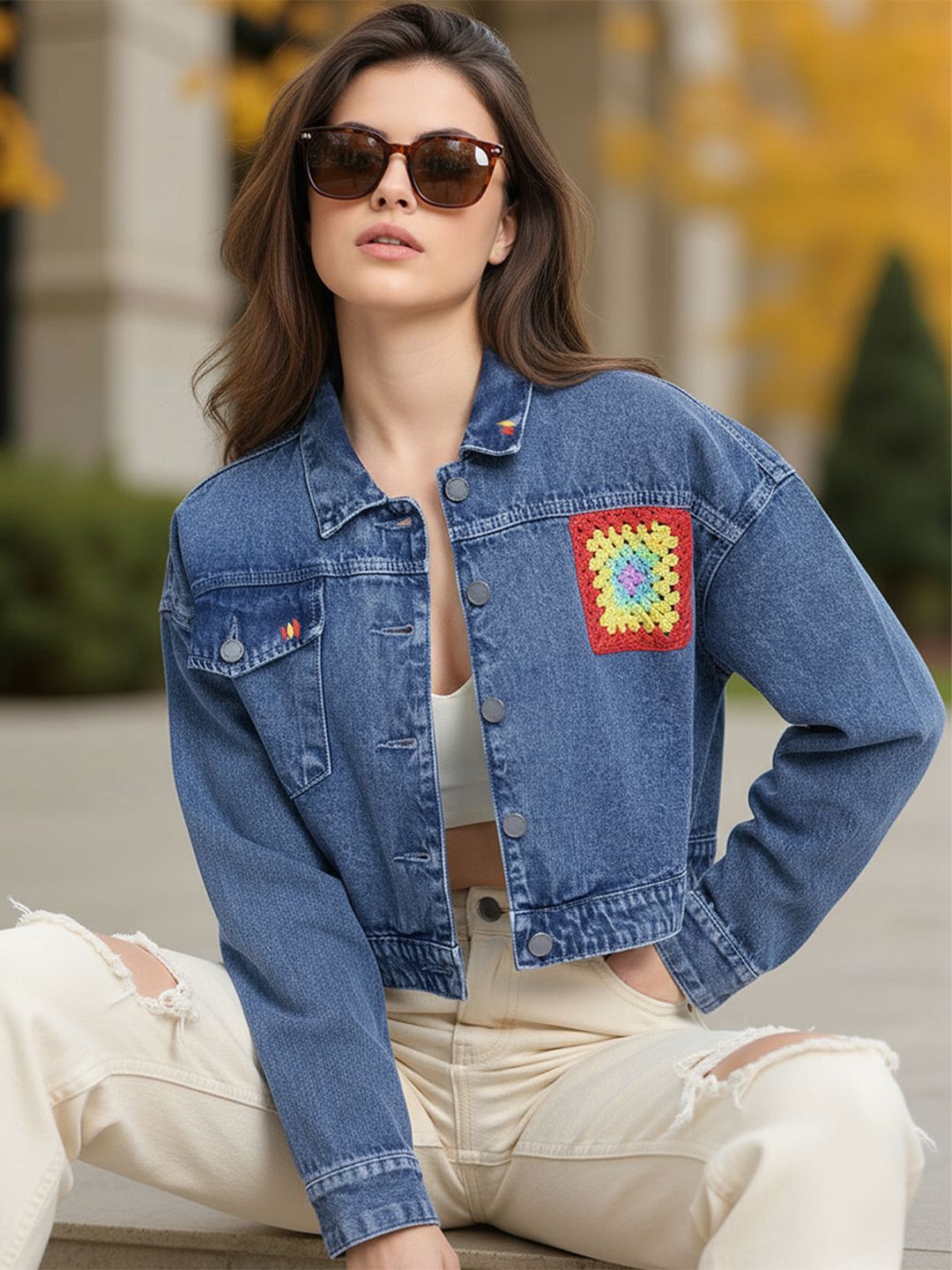 Bewakoof Women Crop Denim Jacket-picture-21