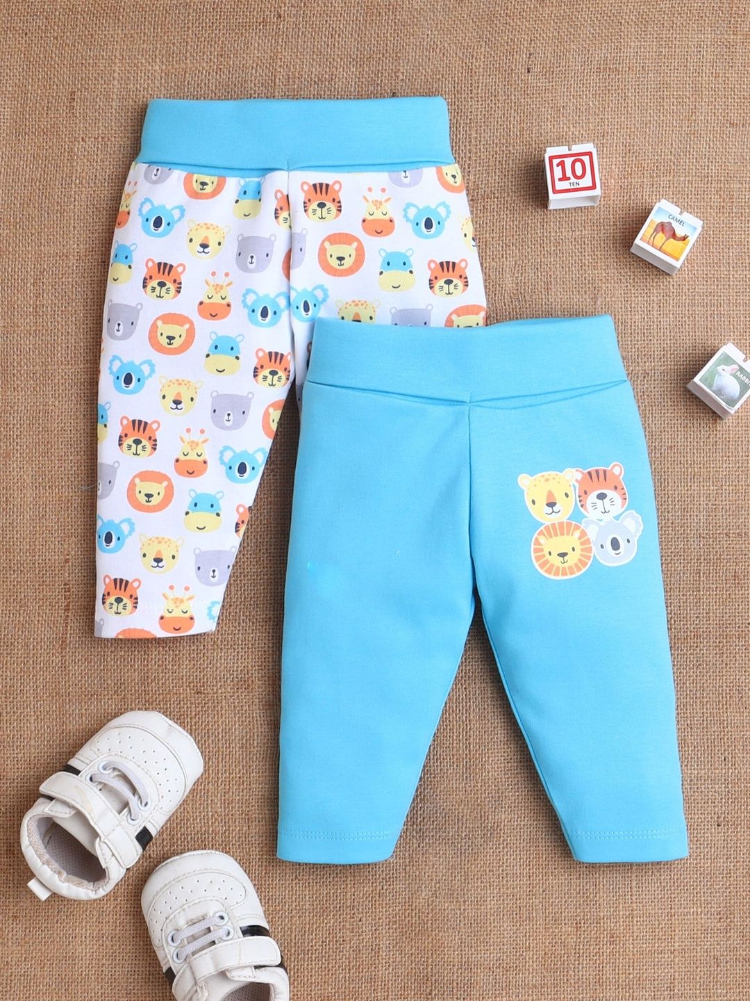 MeeMee Infants Pack Of 2 Cotton track Pants-picture-48