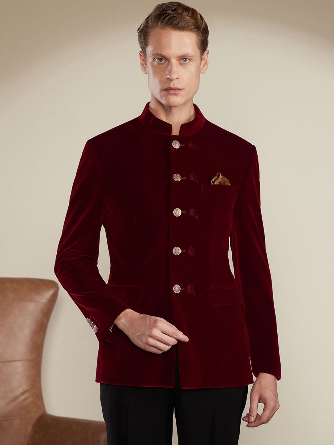 Peter England Elite Slim Fit Single-Breasted Blazer-picture-26