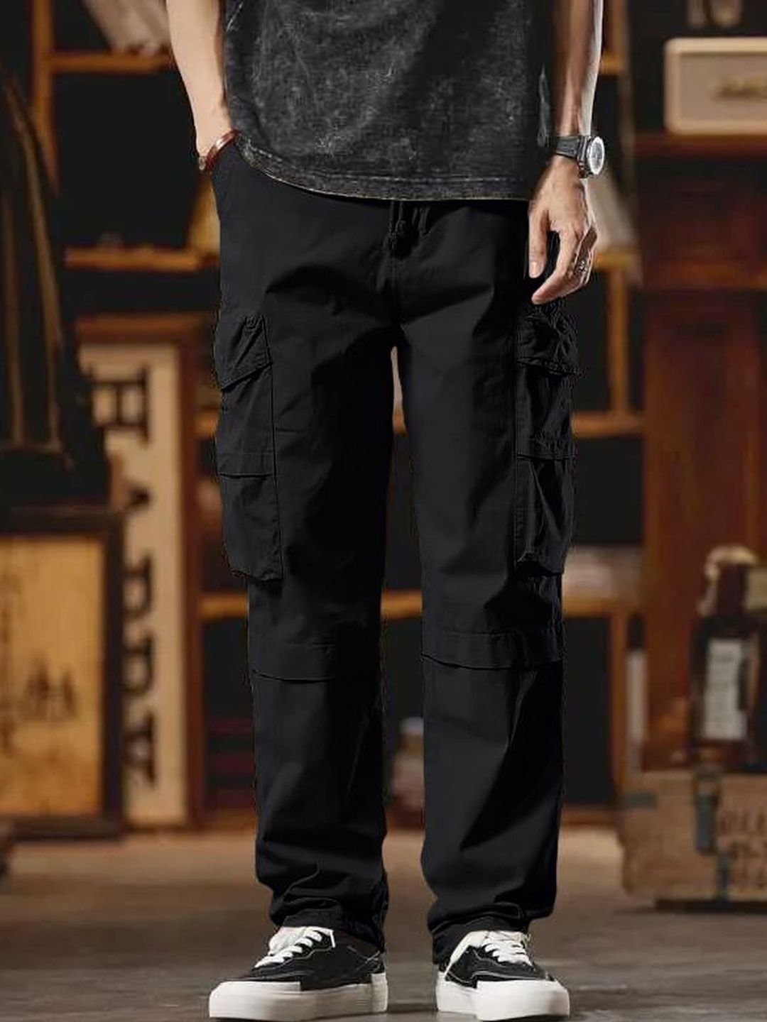 Mast & Harbour Men Relaxed Cargos Trousers-picture-45