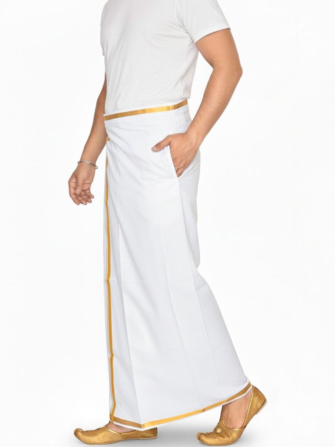 TUNI MANI Cotton Dhoti with Velcro Pocket