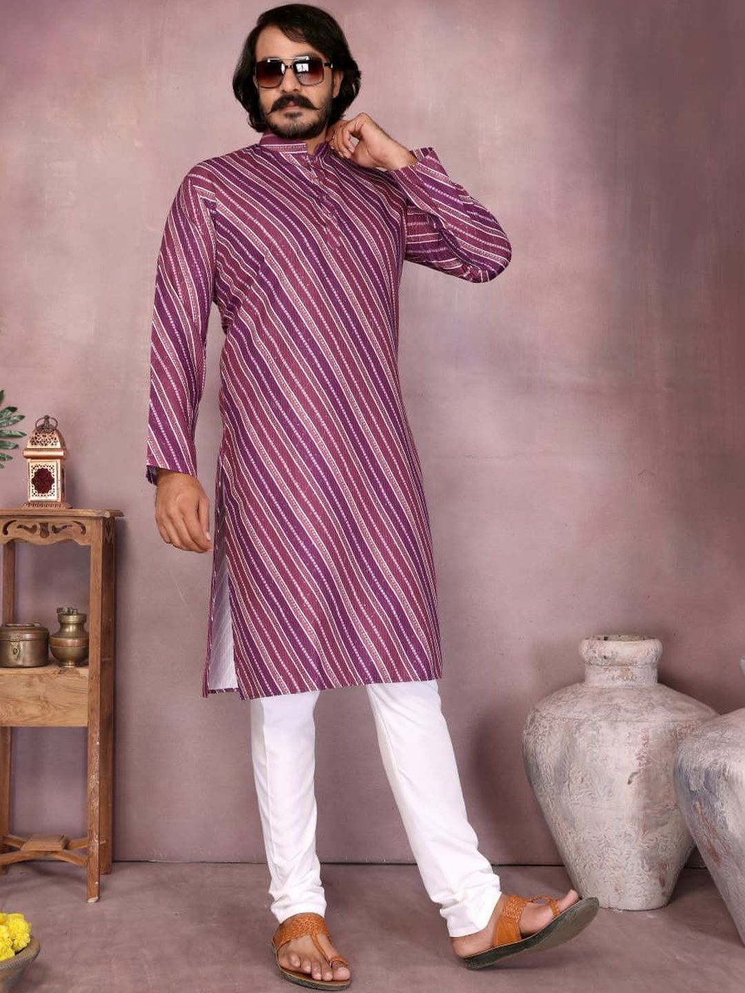 Boys Printed Regular Kurta With Pyjamas