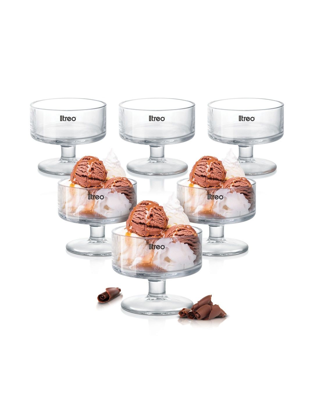 Treo Embassy Transparent Glass Wide Mouth Dessert Bowl Set 180 ml-picture-20