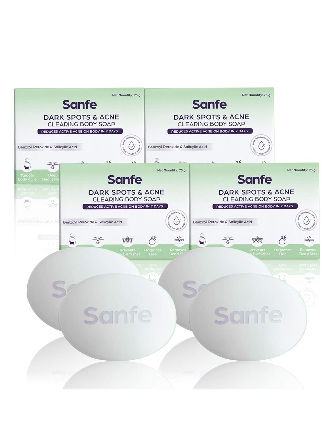 Sanfe Set of 4 Dark Spots & Acne Clearing Body Soap with Salicylic Acid - 75 g each-picture-48