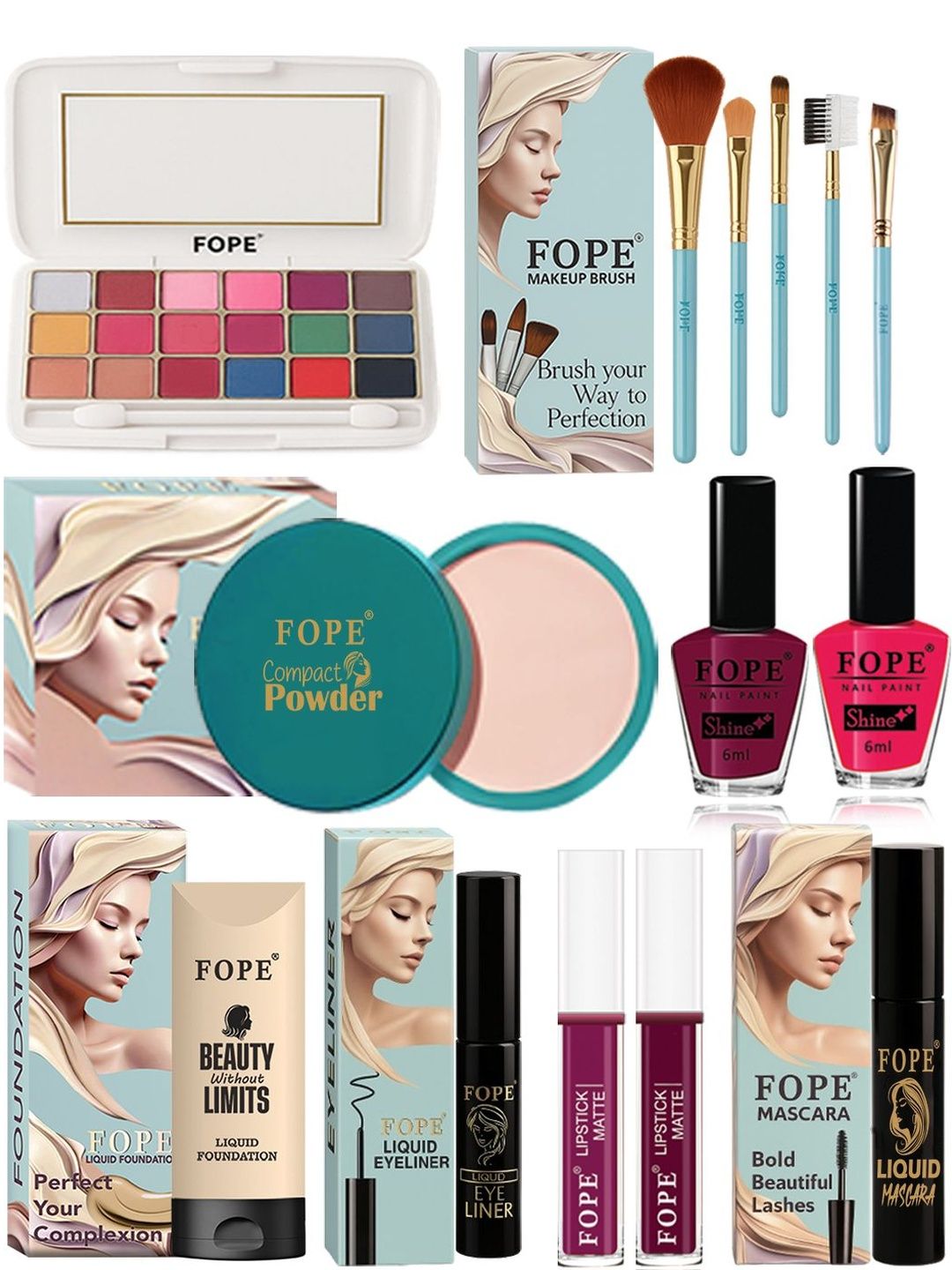 FOPE Set Of 14 Bridal Look Makeup Essentials Box-image-32