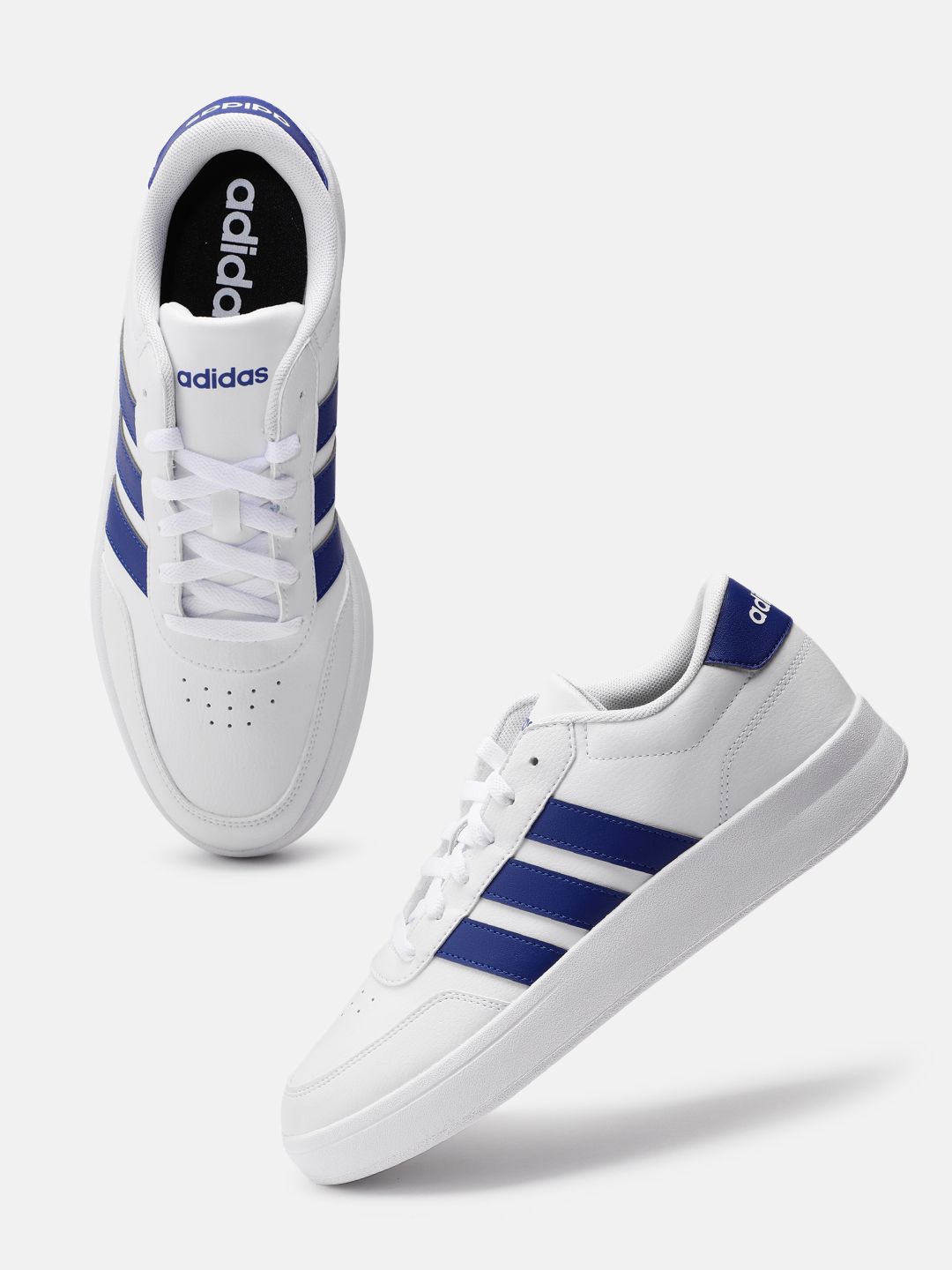 ADIDAS Men Breaknet 3.0 Ikd Leather Sneakers with Perforated Detailing