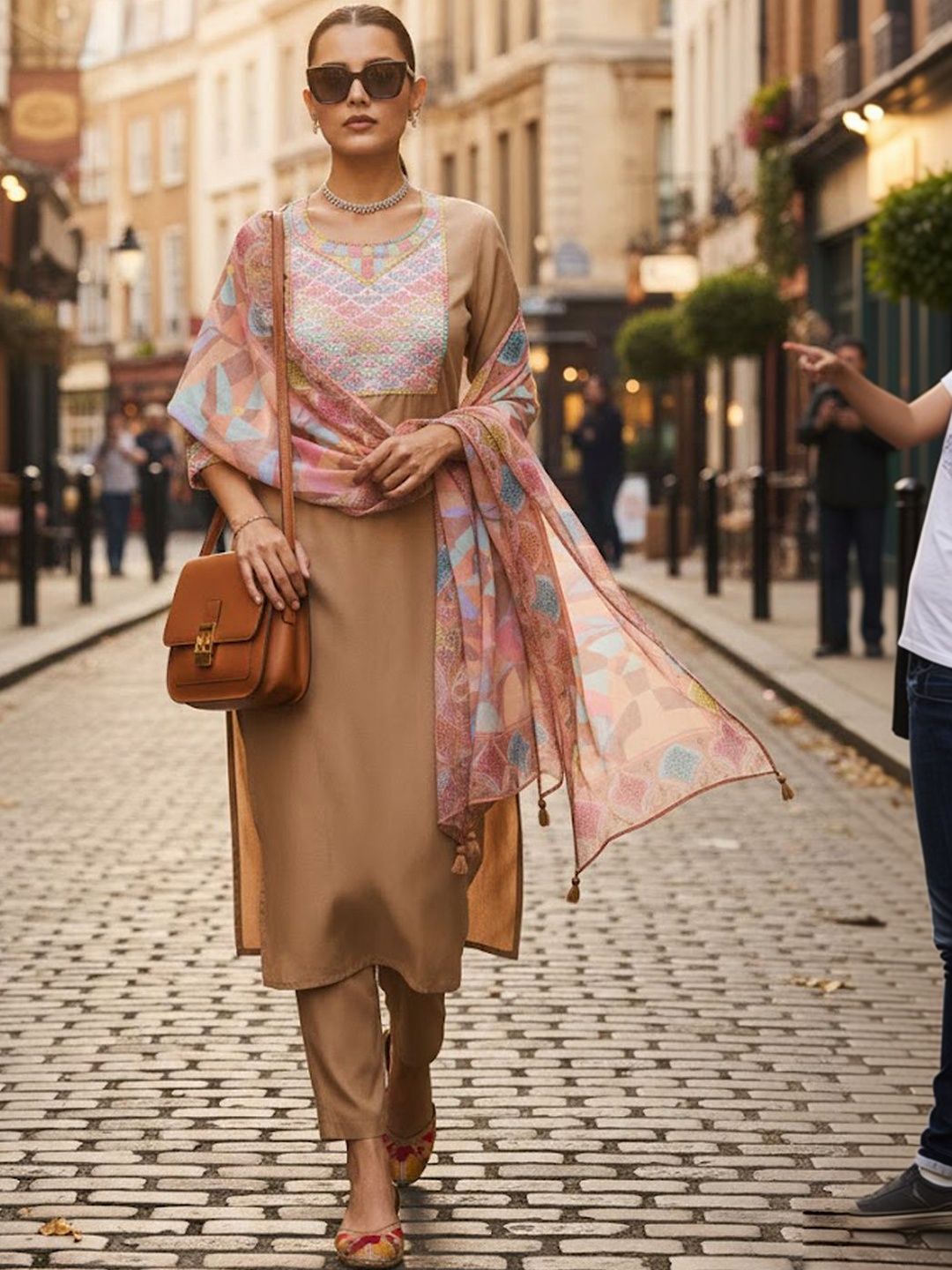 KALINI Women Ethnic Motifs Embroidered Regular Sequinned Kurta with Trousers & With Dupatta-picture-14