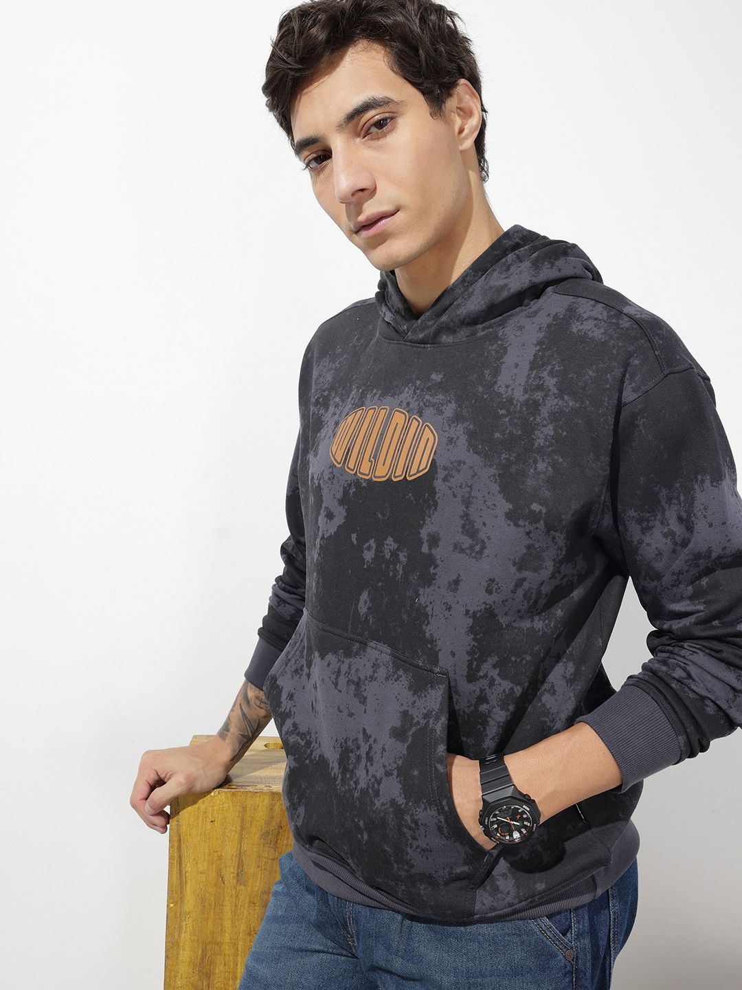 The Roadster Life Co. Abstract Printed Hooded Sweatshirt-picture-35