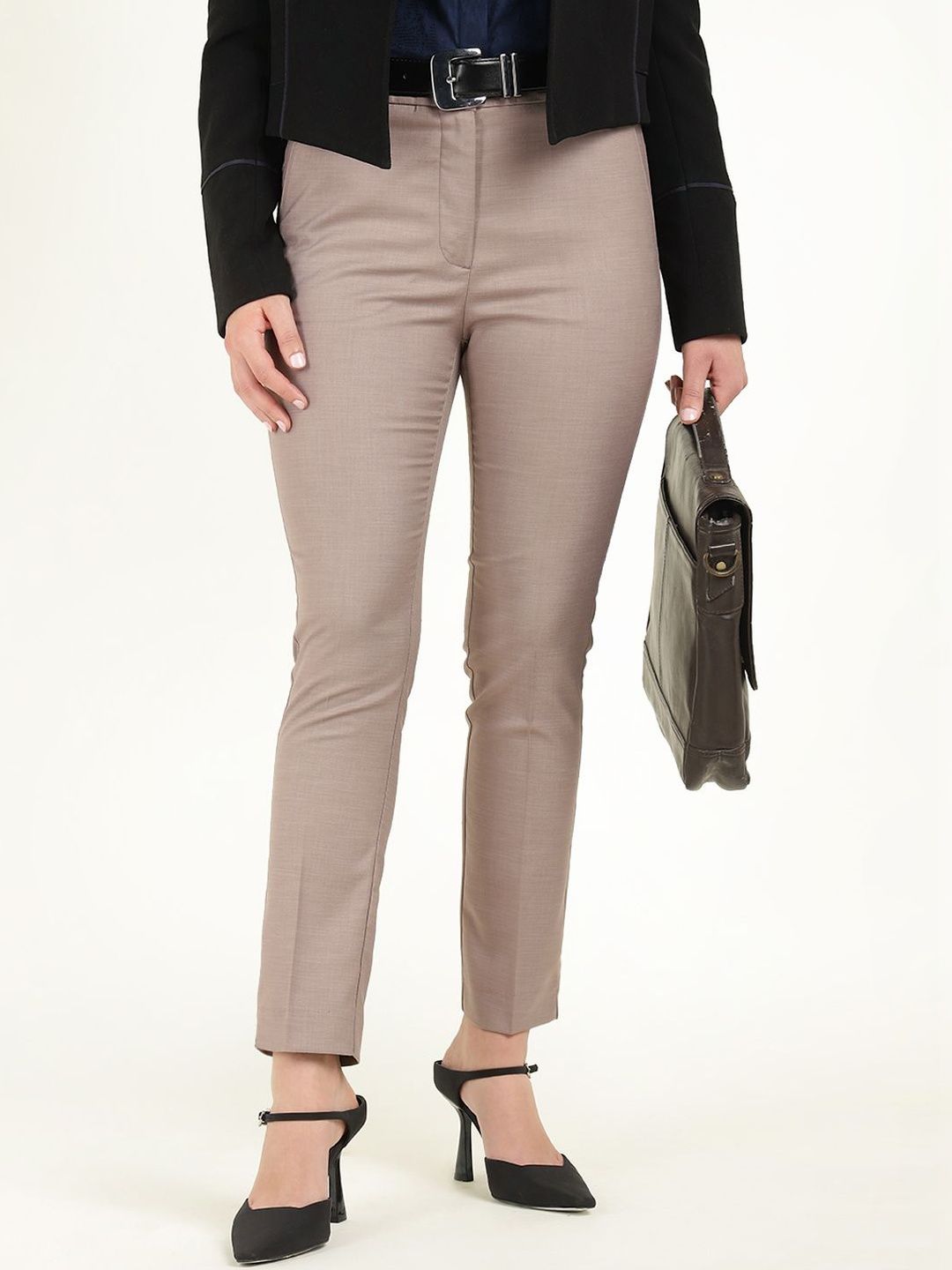 English Navy Women Slim Fit Trousers-picture-30