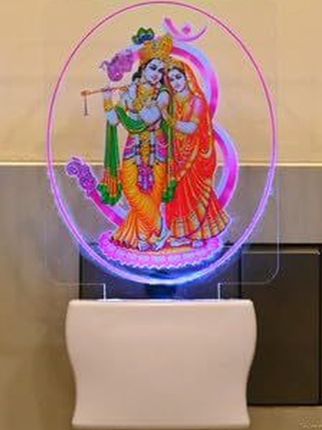 1ST TIME Red & Multicoloured Printed Acrylic Abstract Shaped Shaped Wall Lamp-picture-35