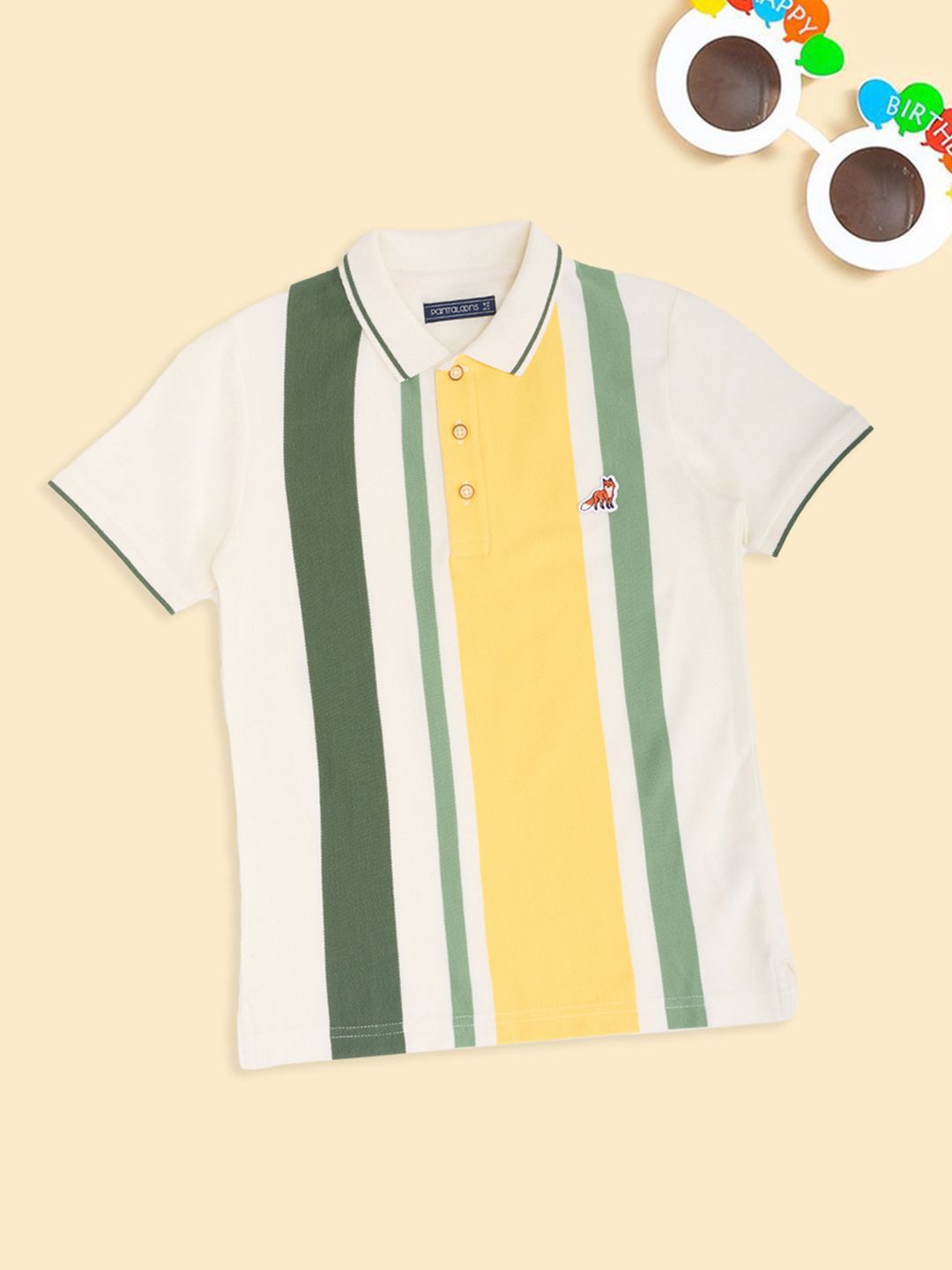 Pantaloons Junior Boys Striped Polo Collar Cotton T-shirt-picture-29