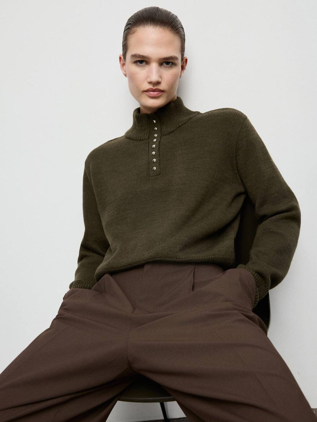 MANGO High Neck Knitted Pullover