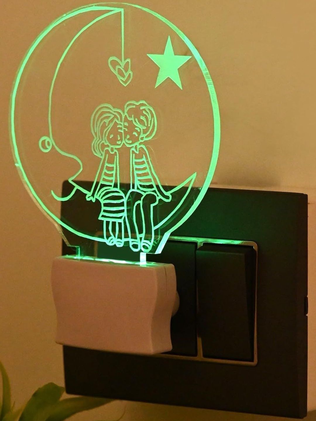 1ST TIME Red & Green Printed Acrylic Contemporary Abstract Shaped Shaped Wall Lamp-image-44