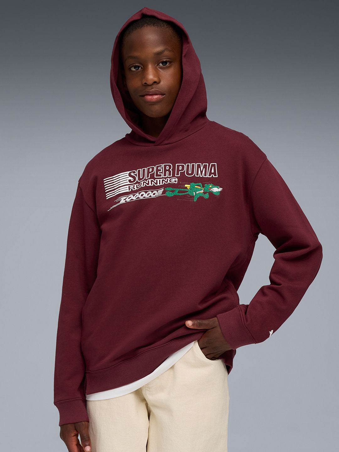Puma SUPER Kids' Relaxed Fit Graphic Hoodie