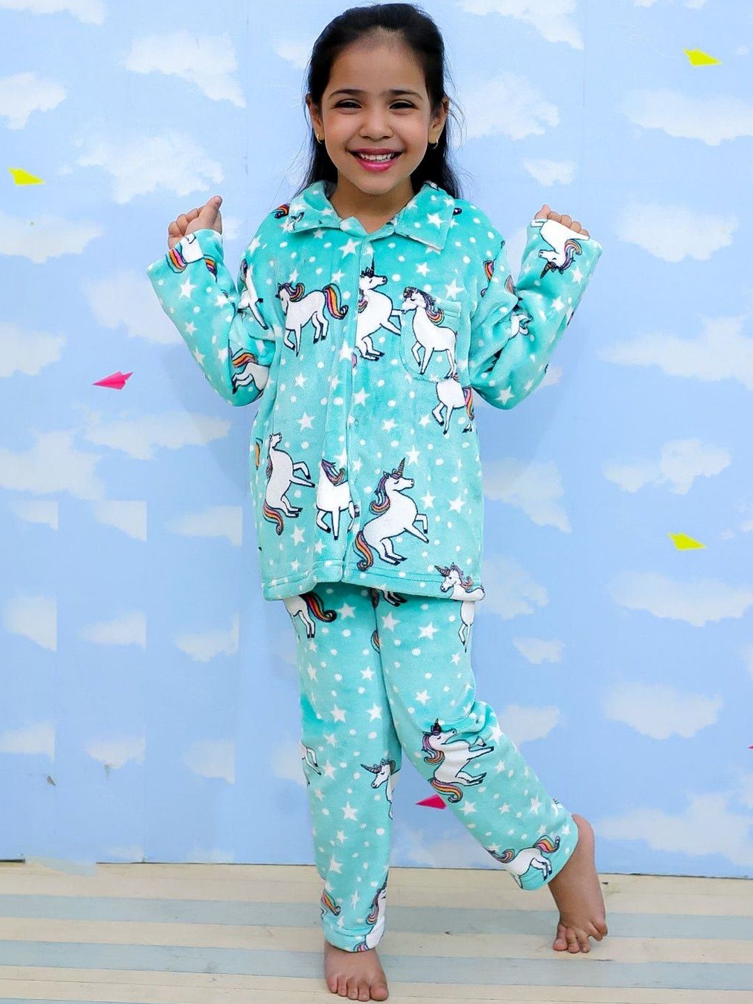 The Mom Store Girls Printed Night suit-picture-14