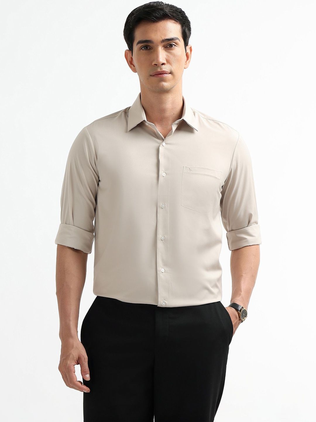 Arrow New York Men Solid Slim Fit Formal Shirt-picture-28