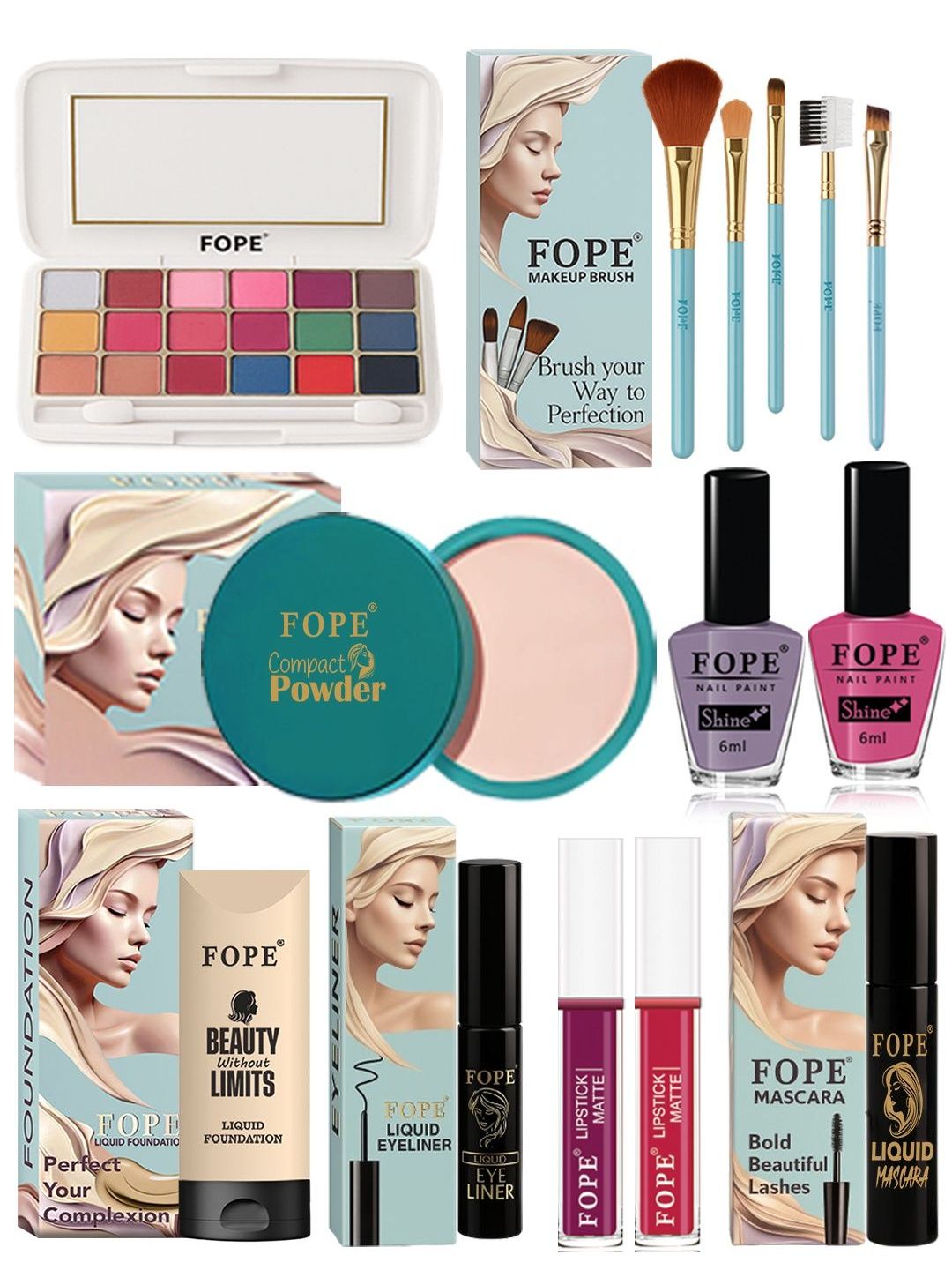 FOPE Set Of 14 Party Glam Makeup Kit-image-42