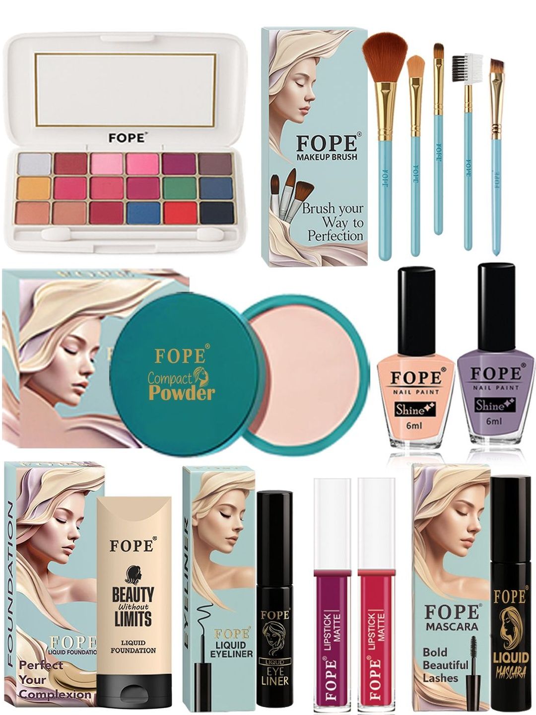 FOPE Set Of 14 Bridal Glam Makeup Kit-image-20