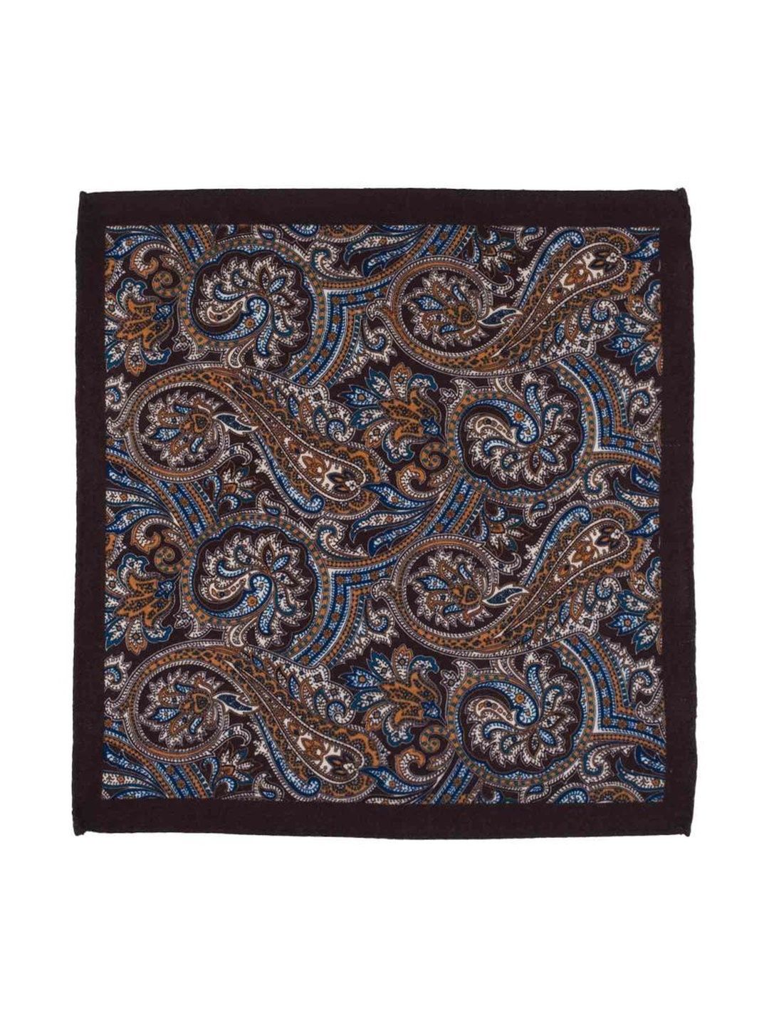 The Tie Hub Men Paisly Printed Pure Wool Pocket Squares-picture-37