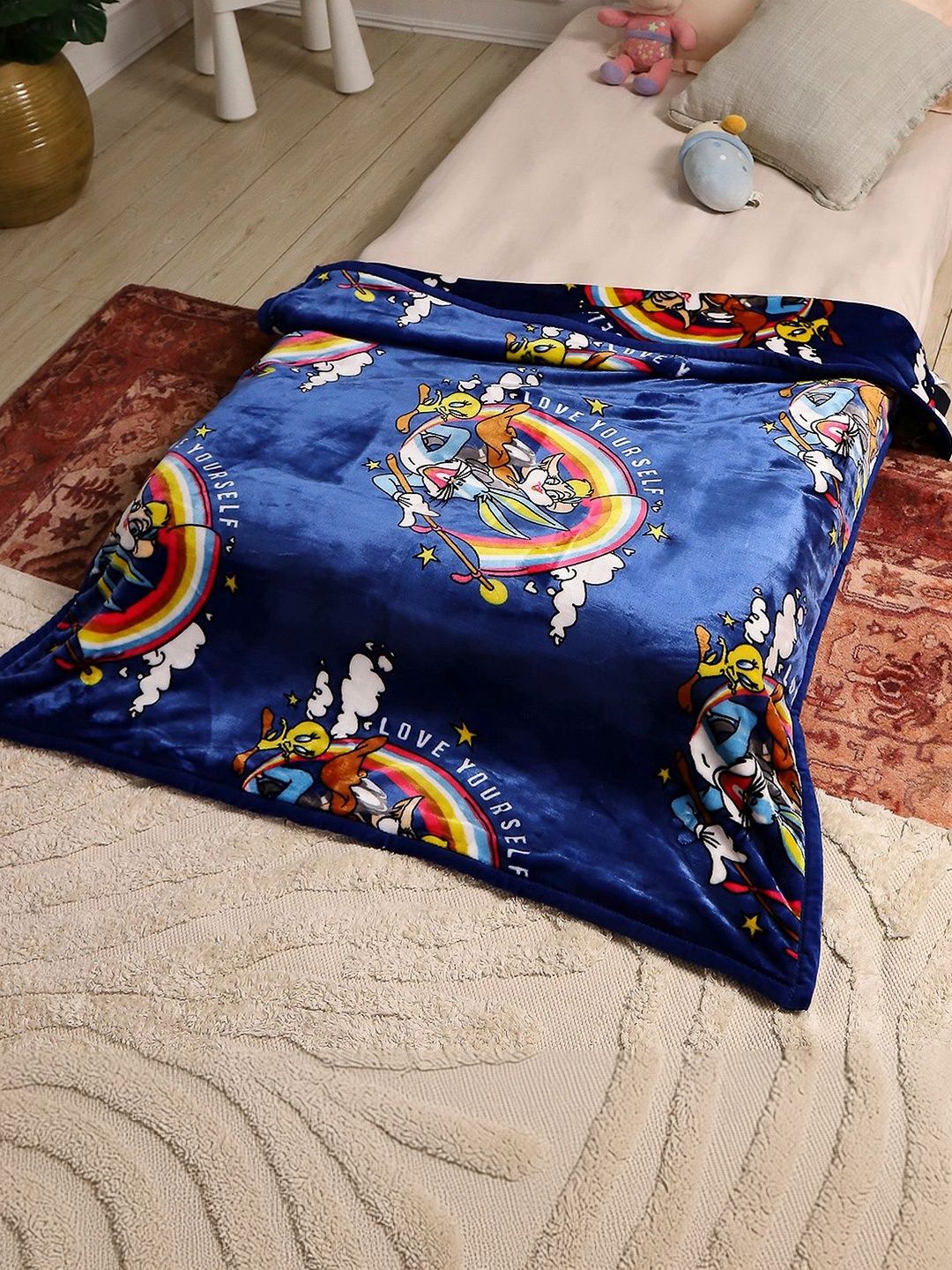Monte Carlo Blue & Blue Cartoon Characters 600 GSM Blanket-picture-22