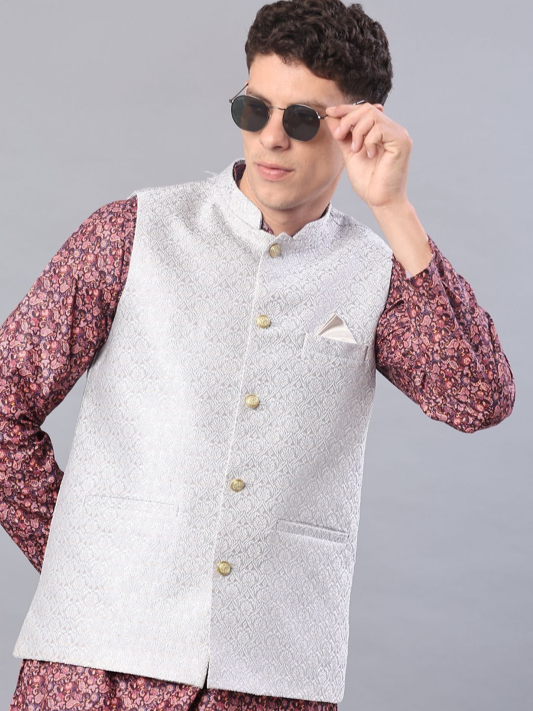 V-Mart Self Design Nehru Jackets-picture-16