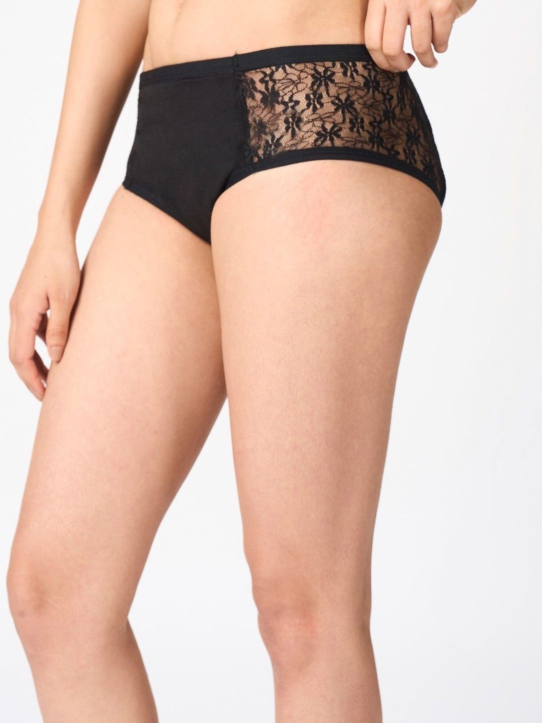 HealthFab The Fabulous you Go Pad Free Lace Black Heavy Reusable Period Panty-image-4