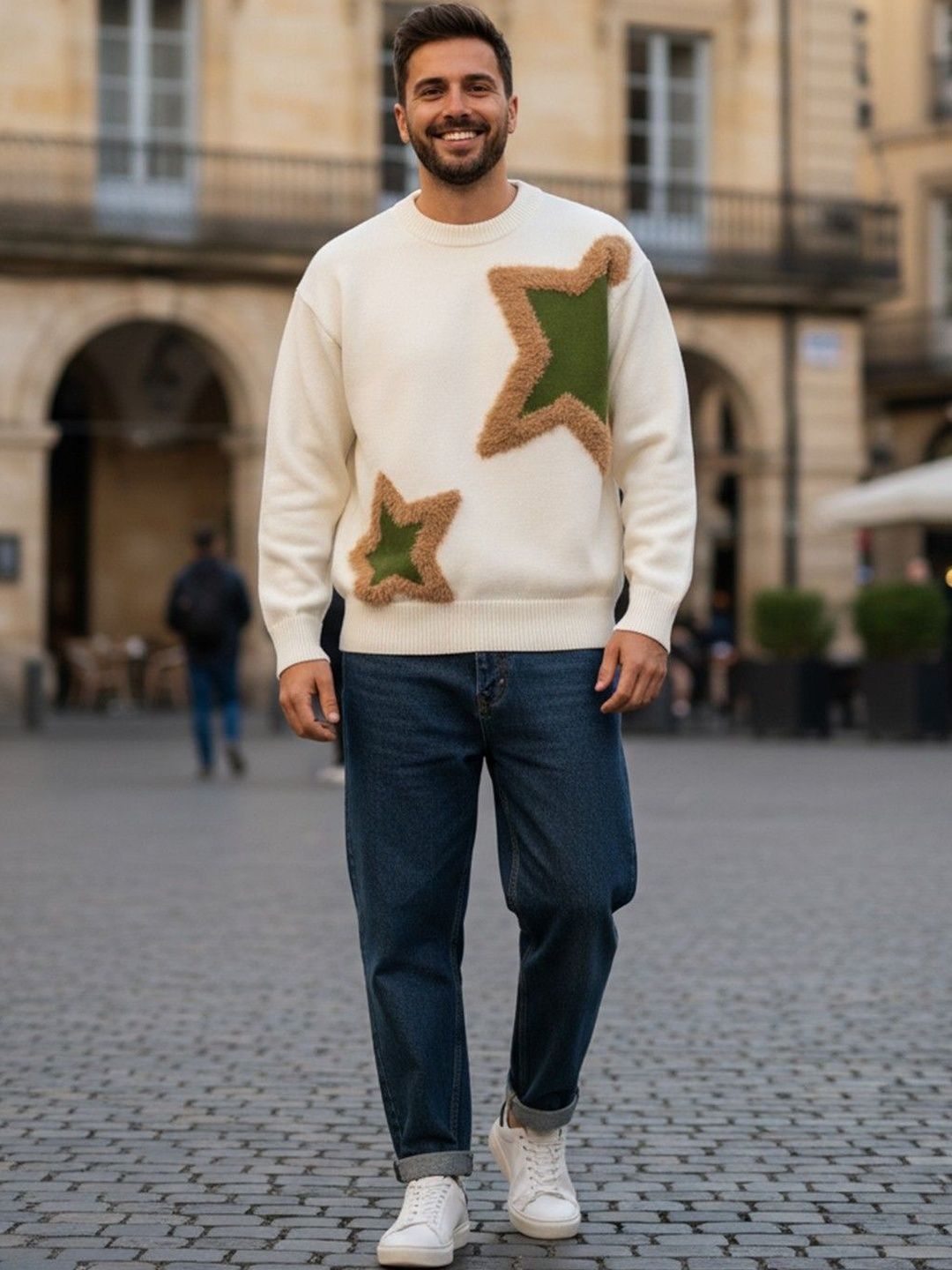 HERE&NOW Men Printed Pullover with Fuzzy Detail-picture-25